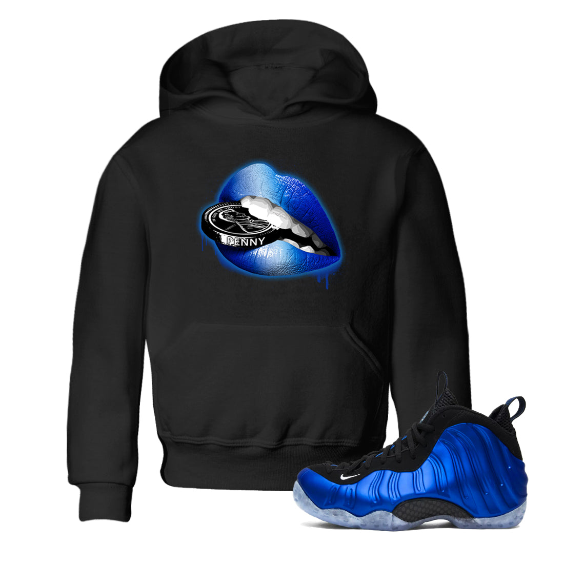 Lips Coin snkmatch Tees Kids - Air Foamposite One Royal