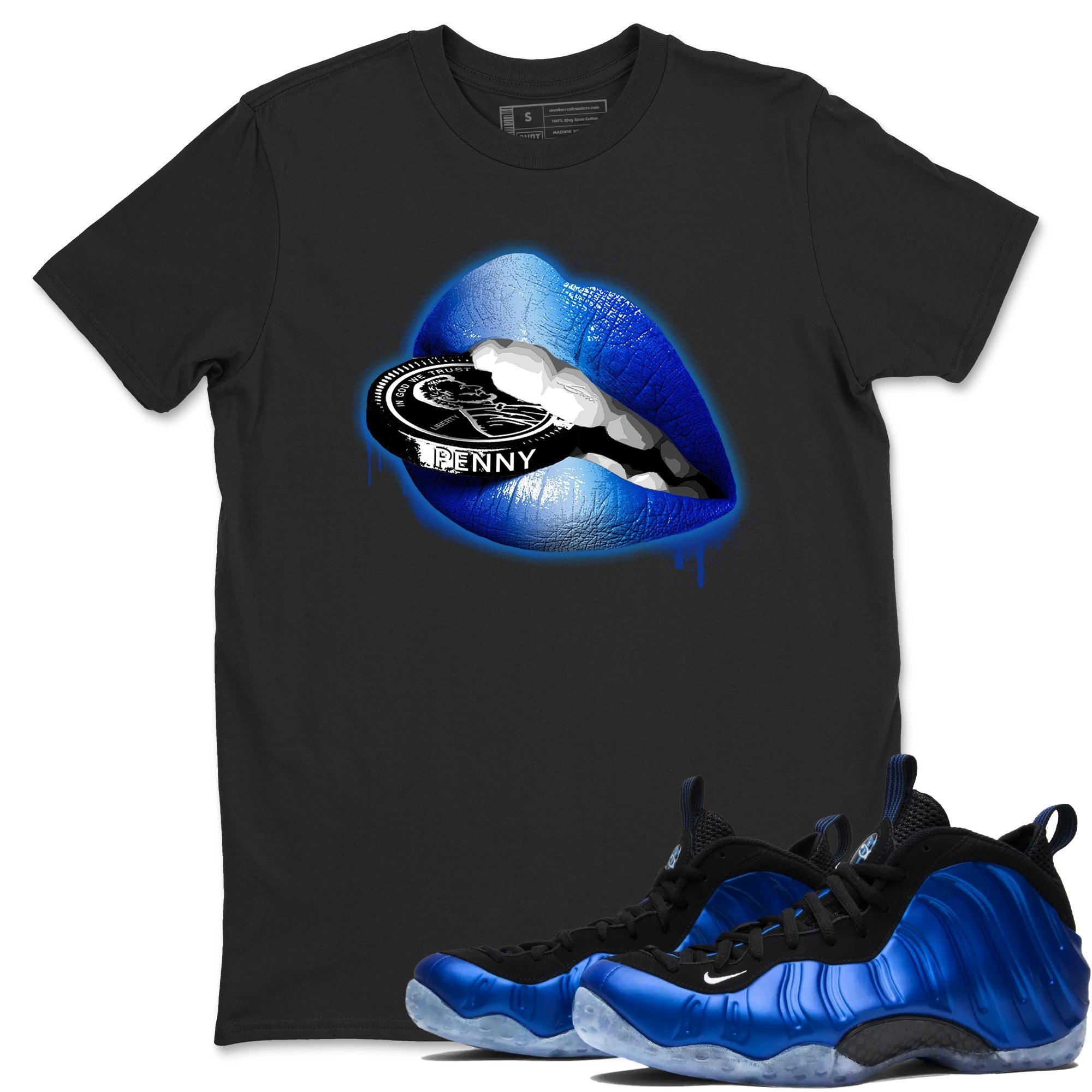 Lips Coin snkmatch Tees - Air Foamposite One Royal