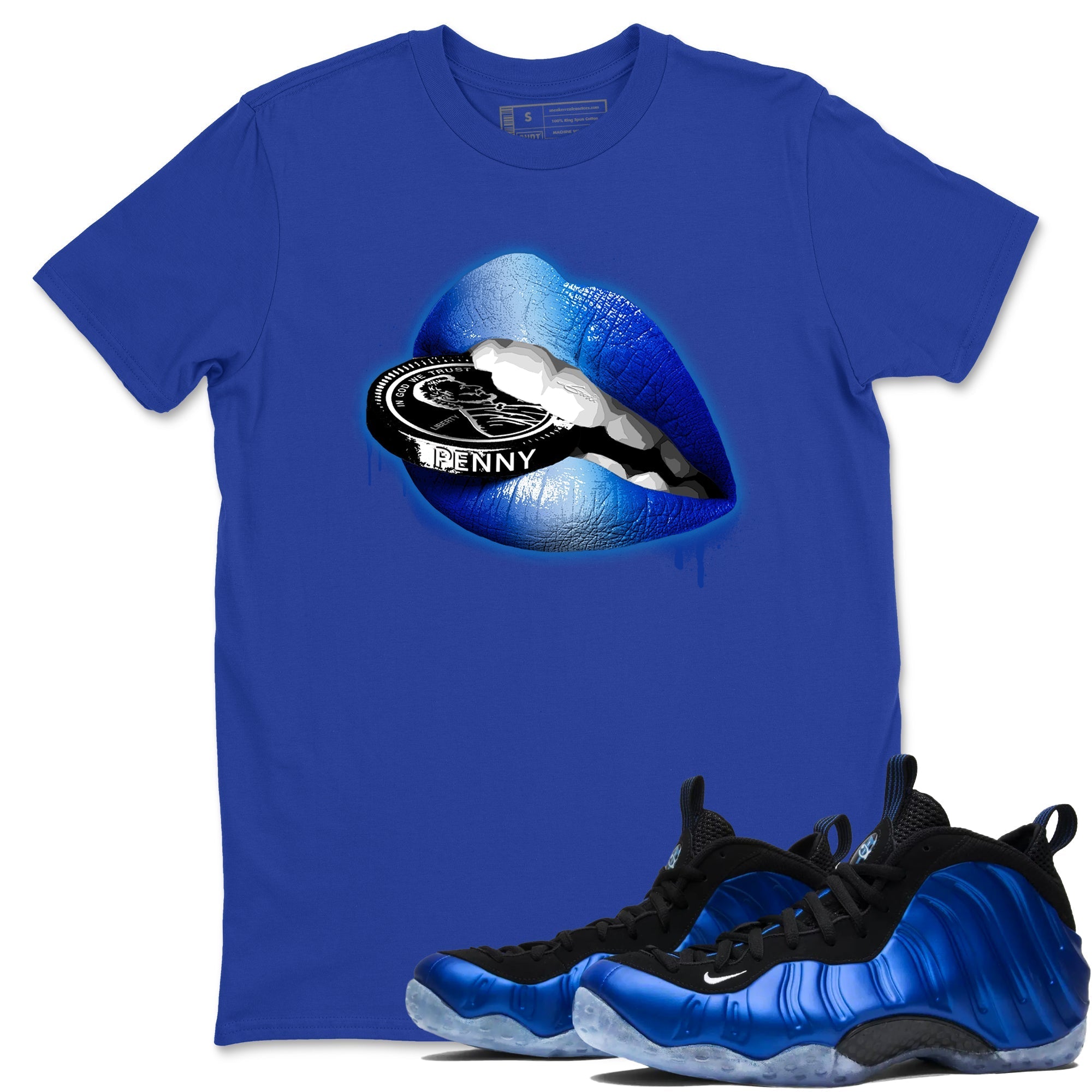 Lips Coin snkmatch Tees - Air Foamposite One Royal