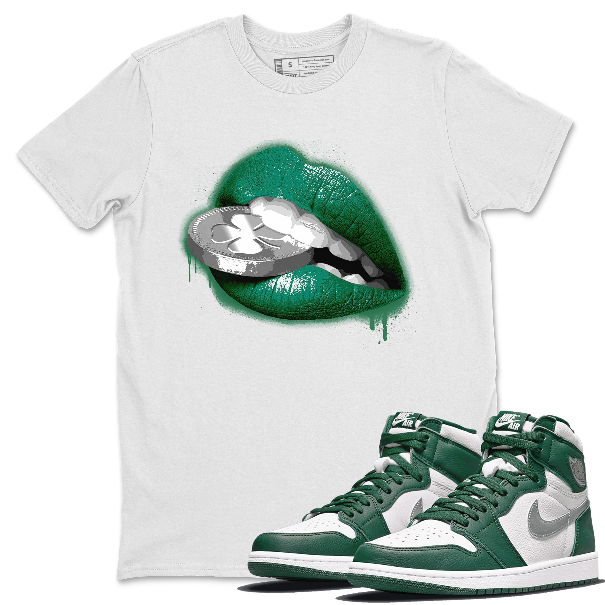 Lips Coin Unisex Tops - Air Jordan 1 Gorge Green
