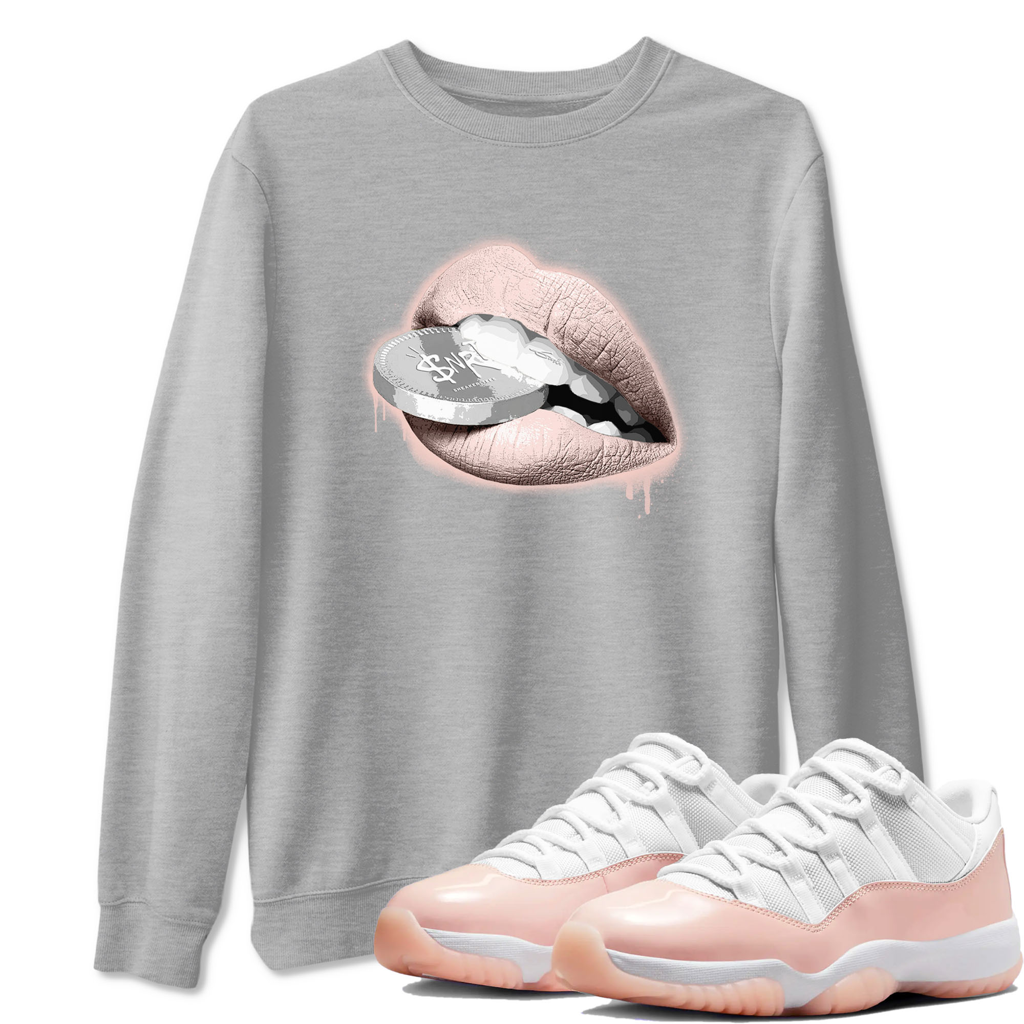Lips Coin snkmatch Tees - Air Jordan 11 Legend Pink