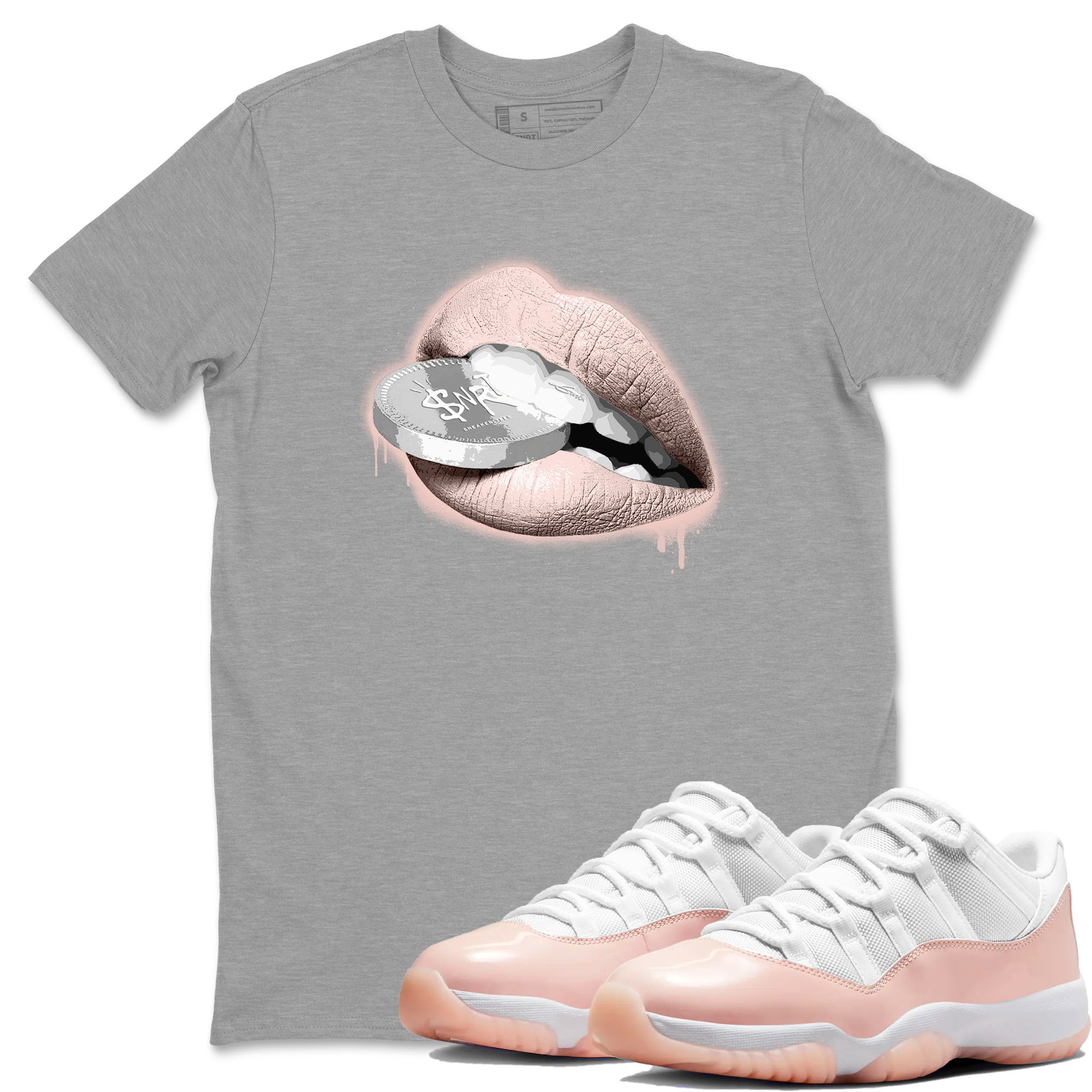 Lips Coin snkmatch Tees - Air Jordan 11 Legend Pink