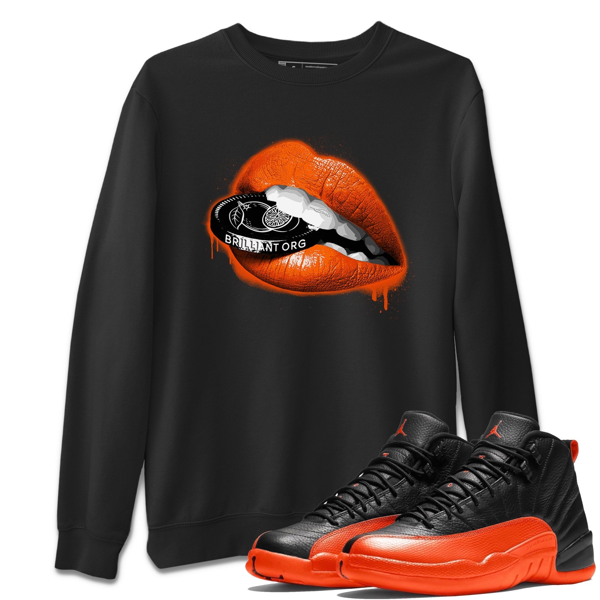 Lips Coin Unisex Tops - Air Jordan 12 Brilliant Orange