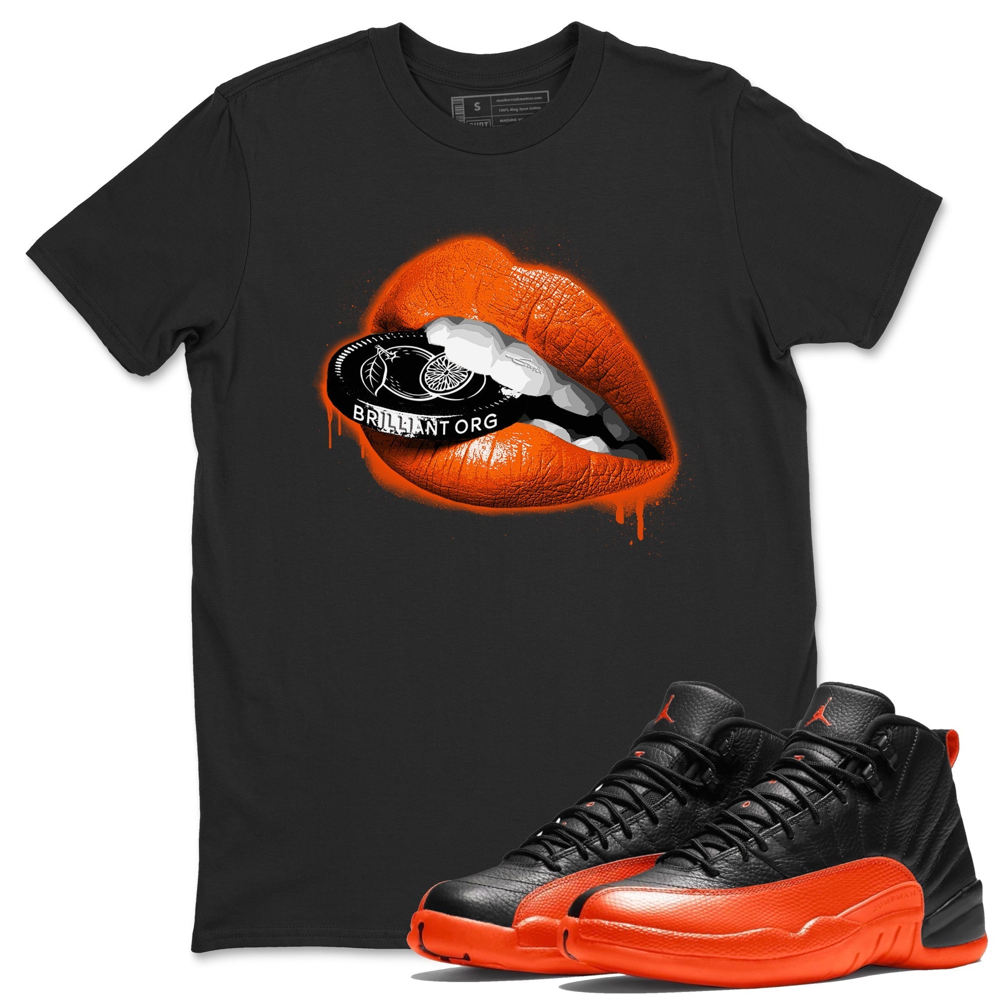 Lips Coin Unisex Tops - Air Jordan 12 Brilliant Orange