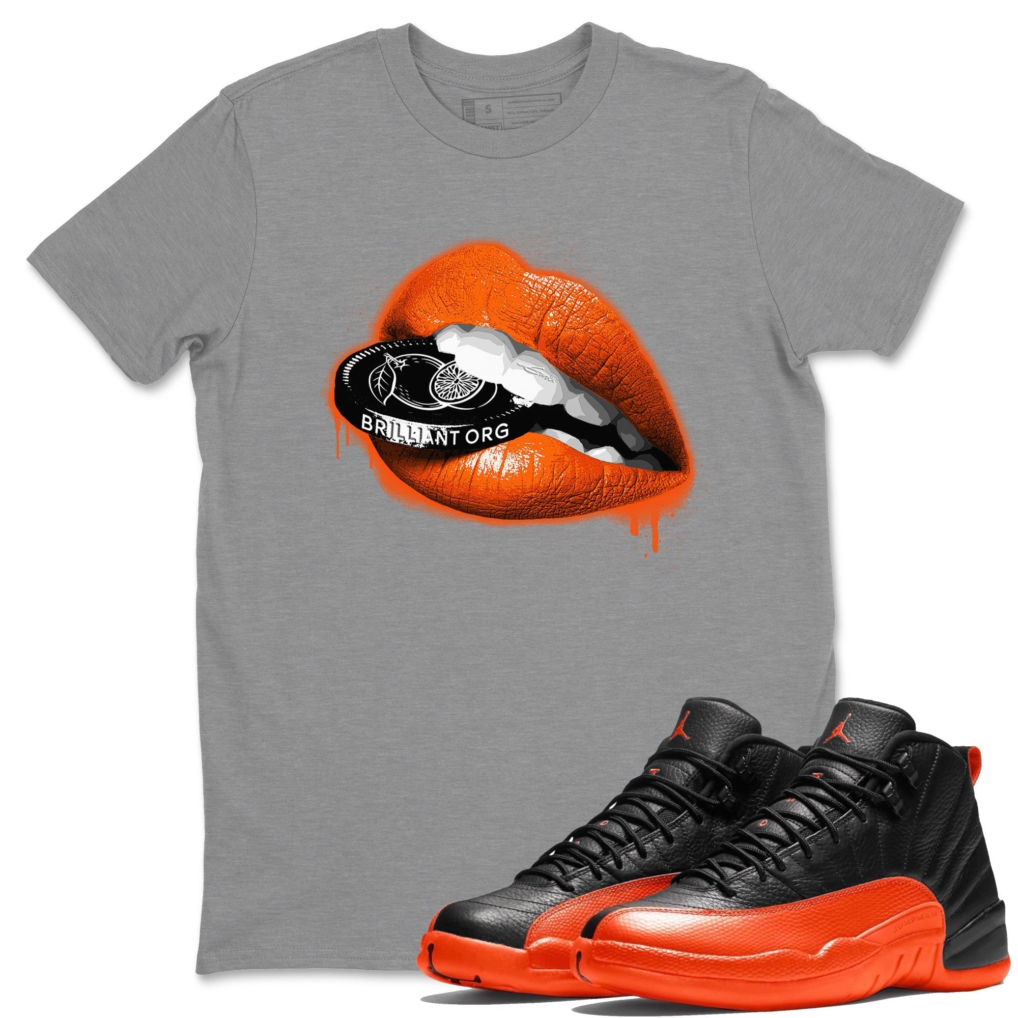 Lips Coin Unisex Tops - Air Jordan 12 Brilliant Orange