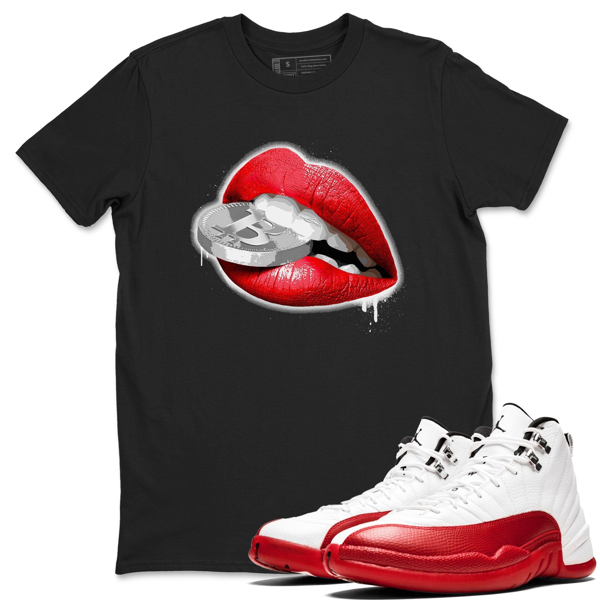 Lips Coin snkmatch Tee - Air Jordan 12 Cherry
