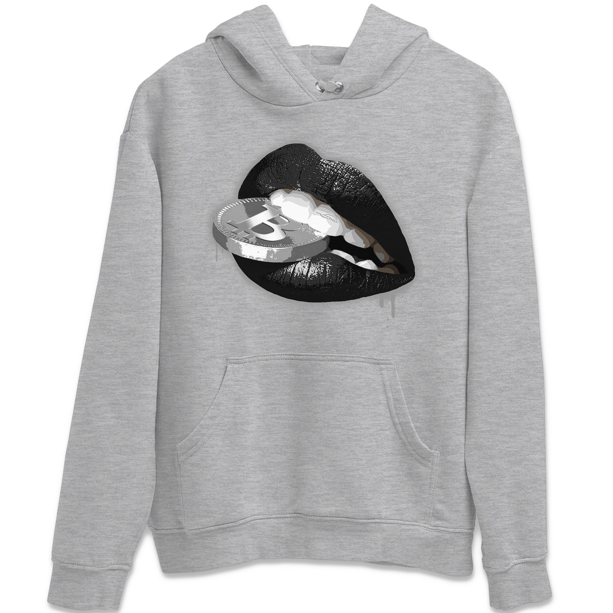 Lips Coin Unisex Tops - Air Jordan 14 Metallic Silver