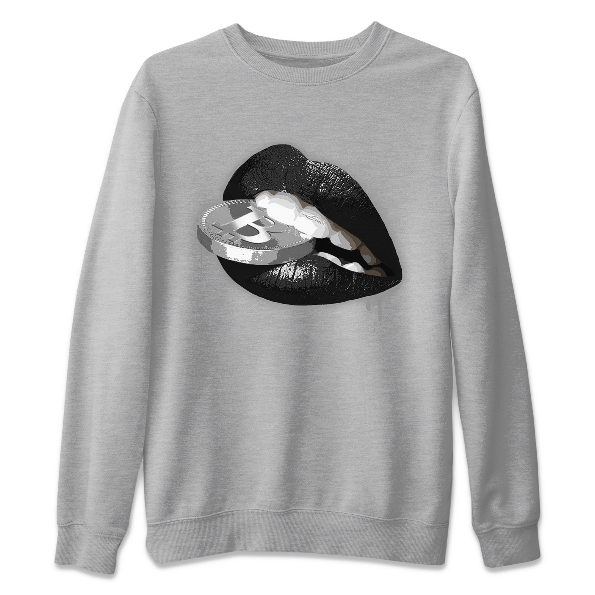 Lips Coin Unisex Tops - Air Jordan 14 Metallic Silver