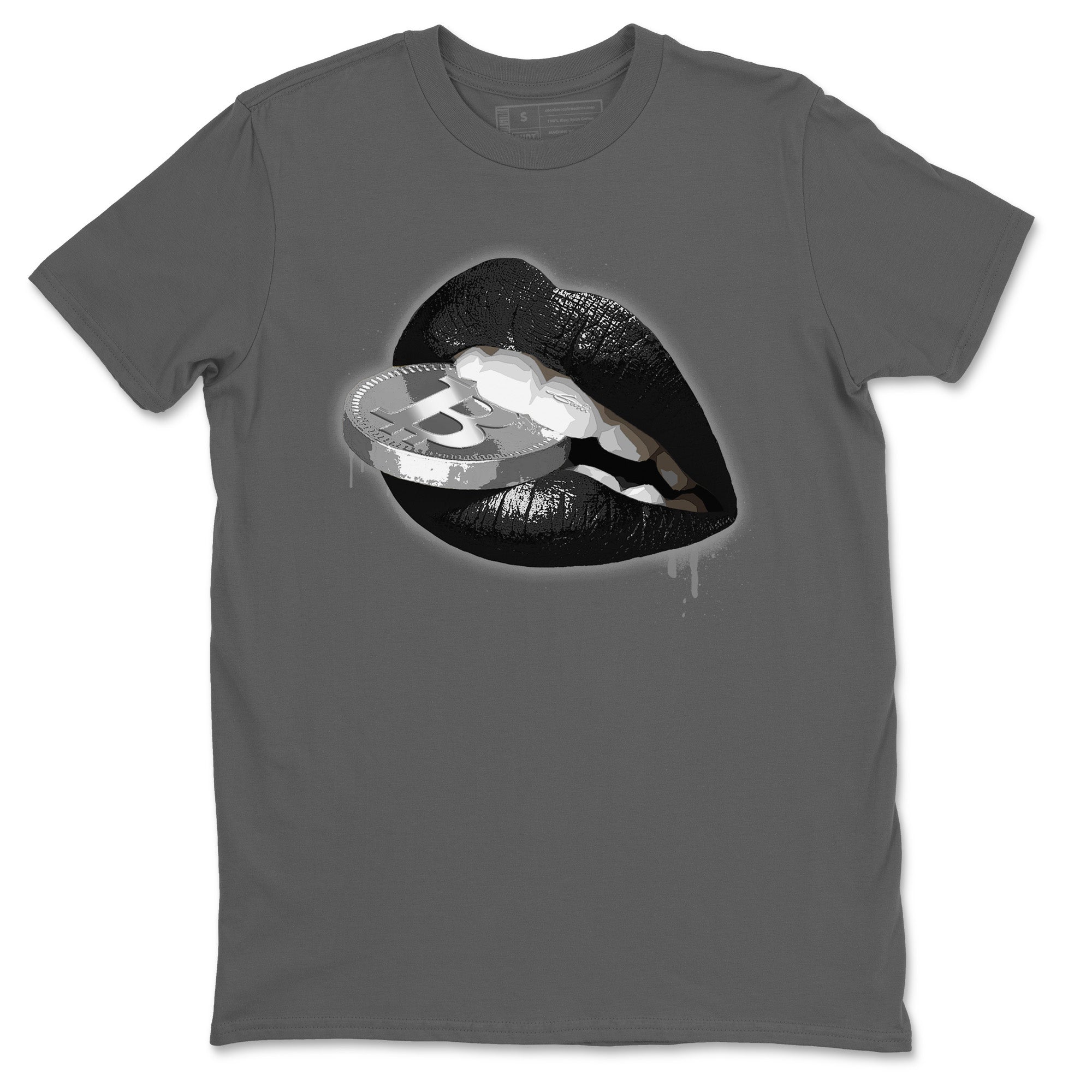 Lips Coin Unisex Tops - Air Jordan 14 Metallic Silver