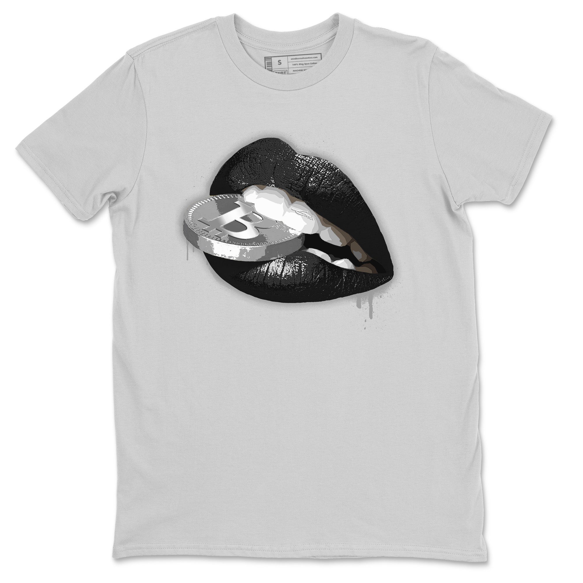 Lips Coin Unisex Tops - Air Jordan 14 Metallic Silver