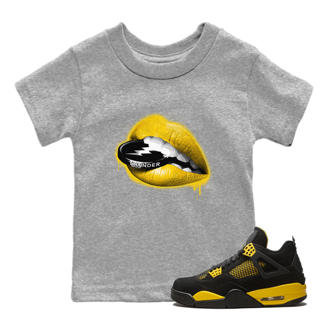 Lips Coin Kids Tops - Air Jordan 4 Thunder