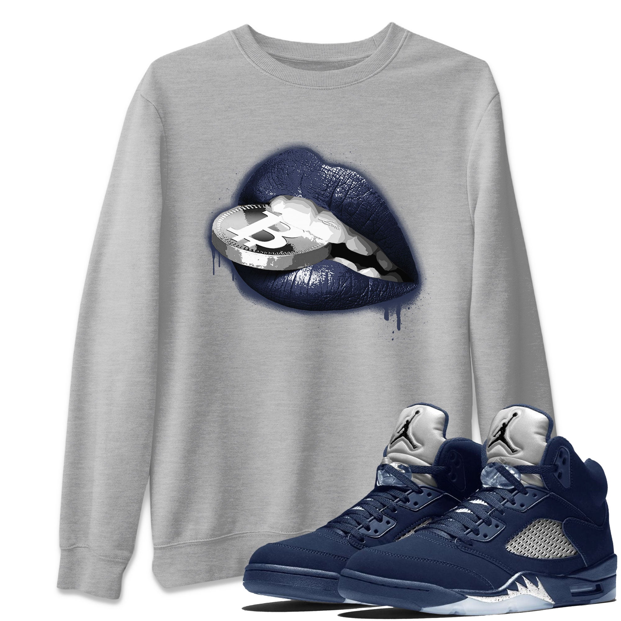 Lips Coin snkmatch Tee - Air Jordan 5 Georgetown