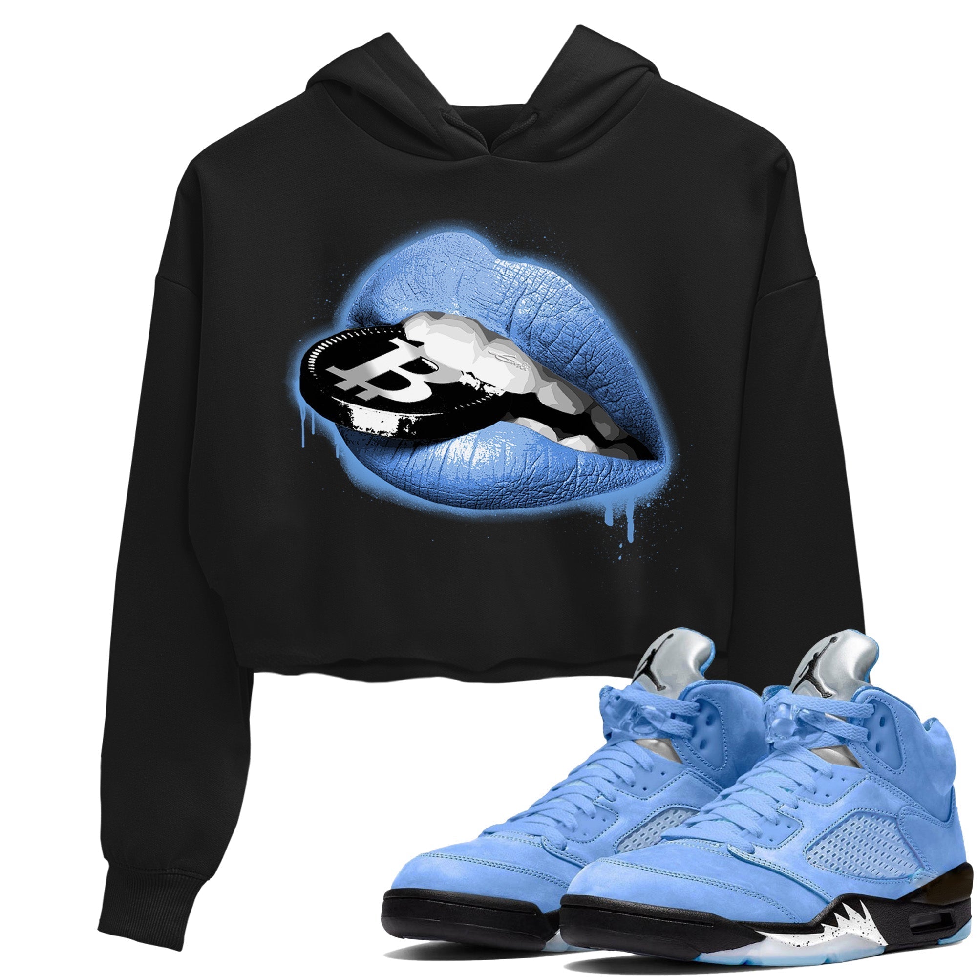Lips Coin Women's Tops - Air Jordan 5 UNC