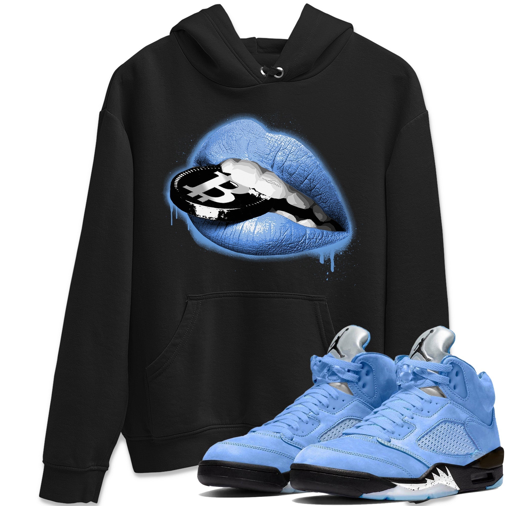 Lips Coin Unisex Tops - Air Jordan 5 UNC