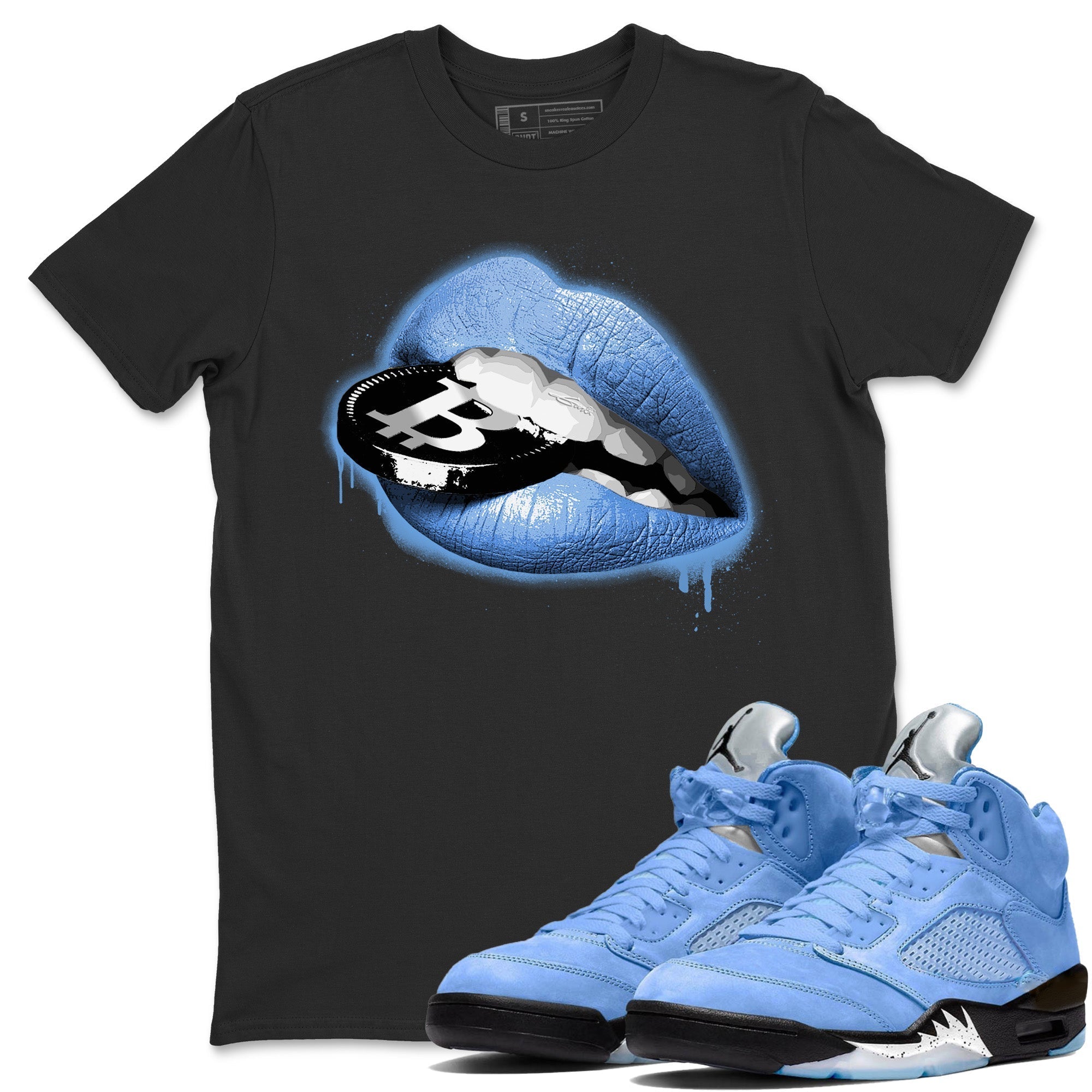 Lips Coin Unisex Tops - Air Jordan 5 UNC