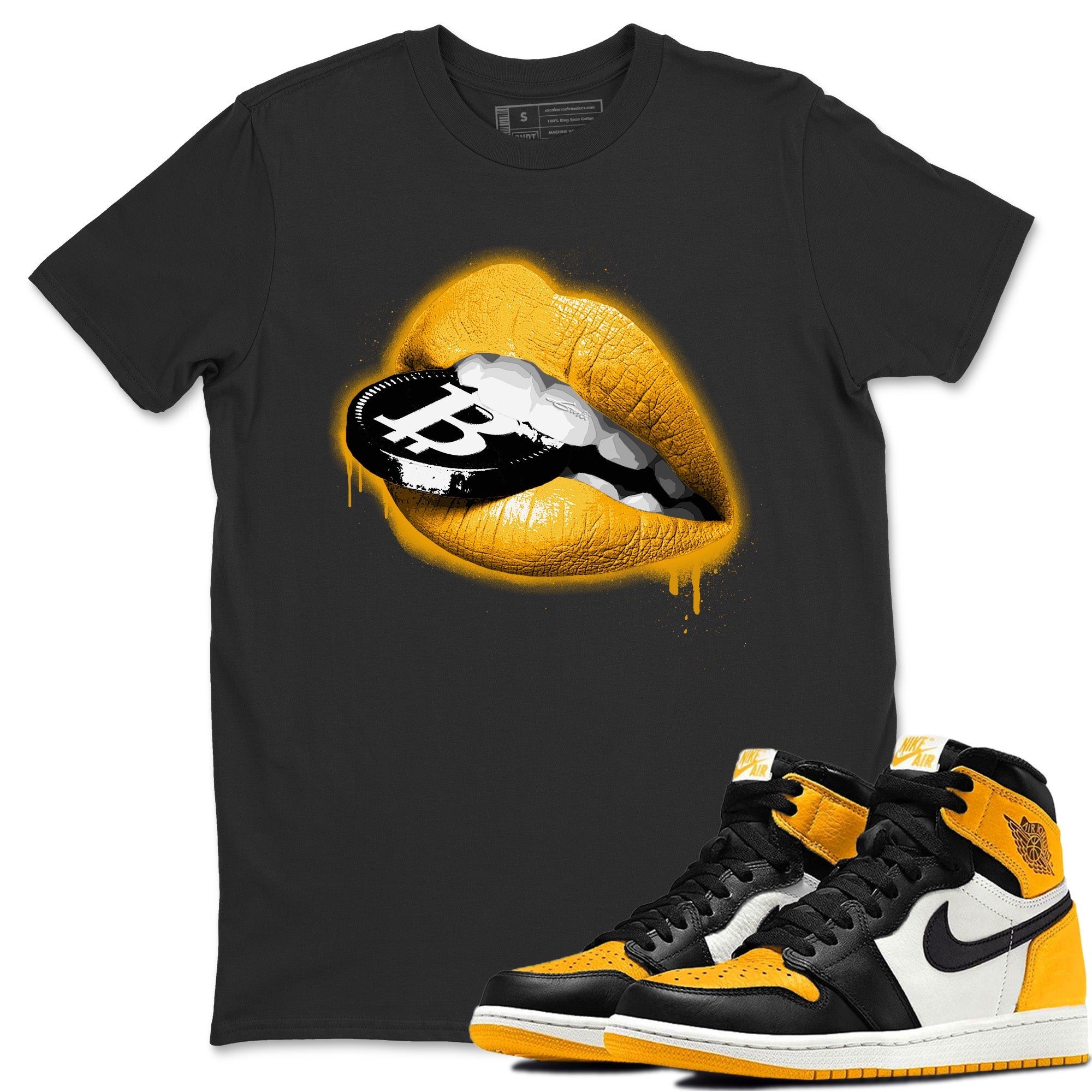 Lips Coin Unisex Tops - Air Jordan 1 Yellow Toe