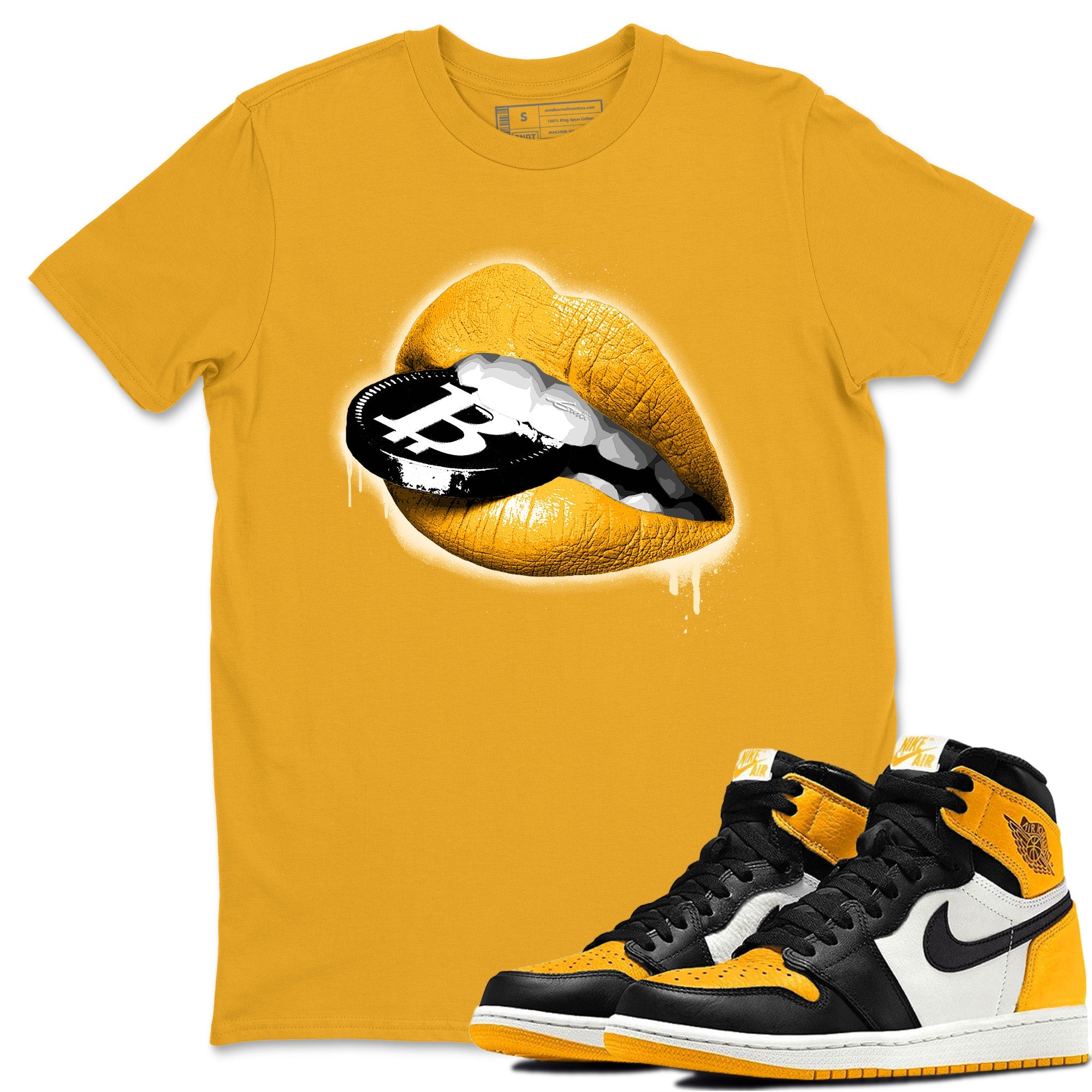 Lips Coin Unisex Tops - Air Jordan 1 Yellow Toe