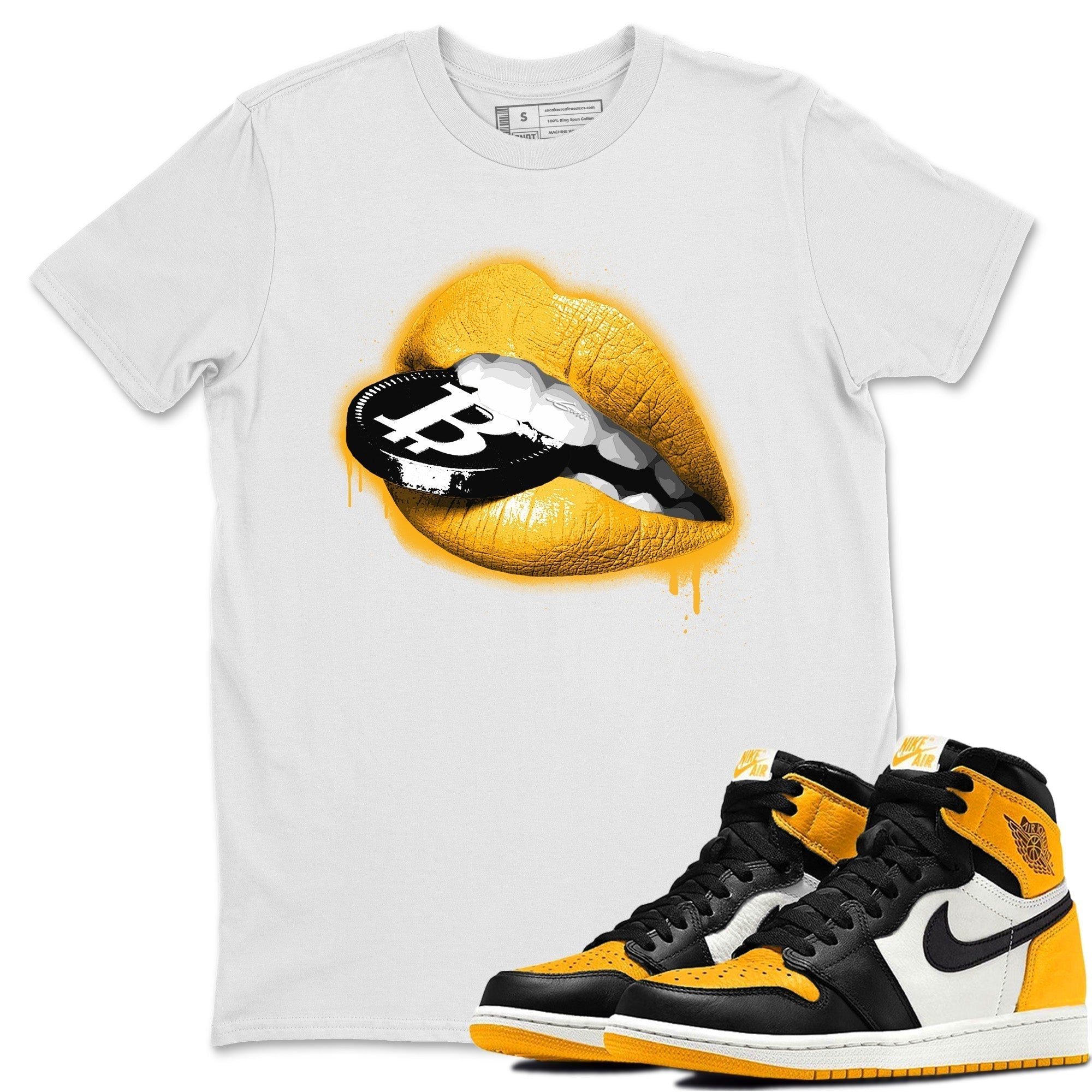 Lips Coin Unisex Tops - Air Jordan 1 Yellow Toe