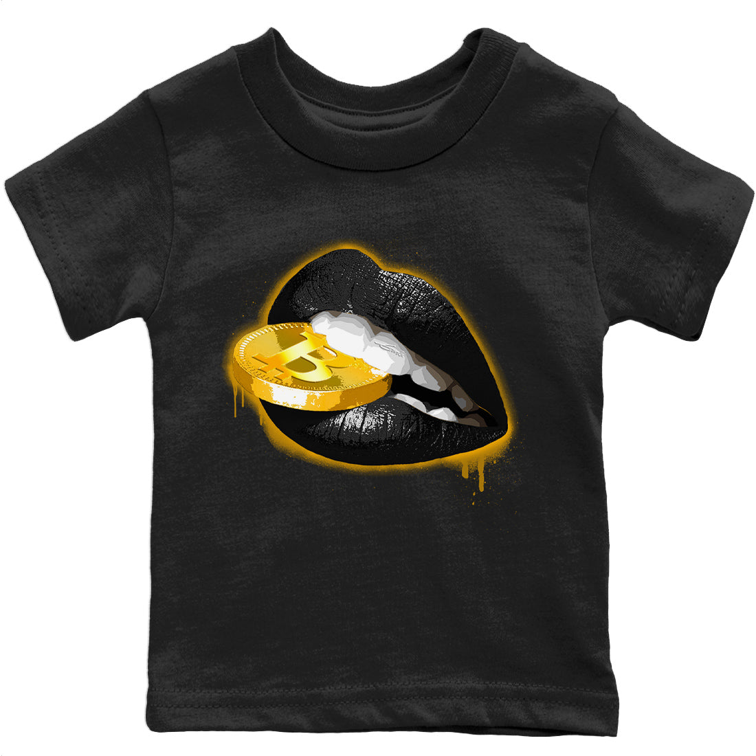 Lips Coin Kids Tops - Air Jordan 12 Black Taxi