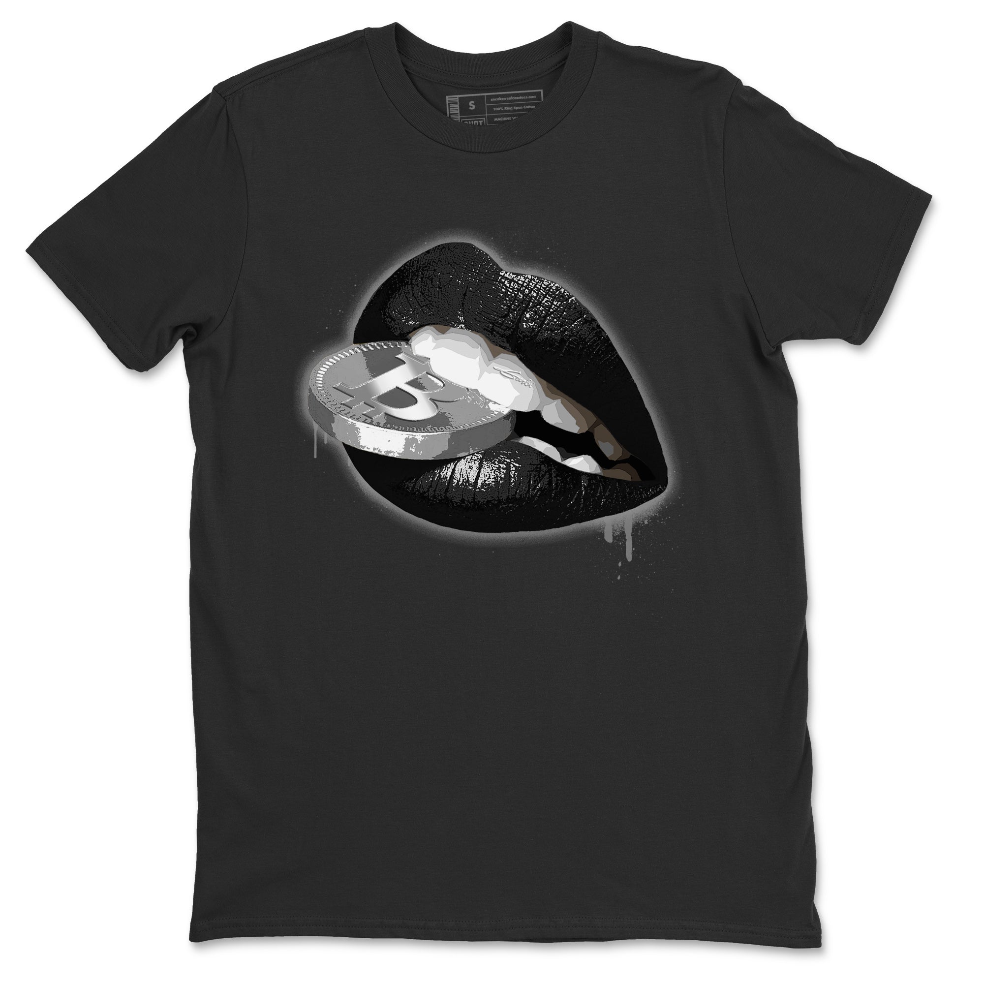 Lips Coin Unisex Tops - Air Jordan 4 Black Canvas