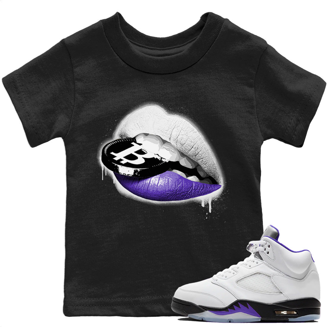 Lips Coin Kids Tops - Air Jordan 5 Concord