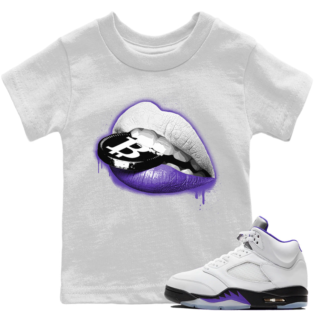 Lips Coin Kids Tops - Air Jordan 5 Concord