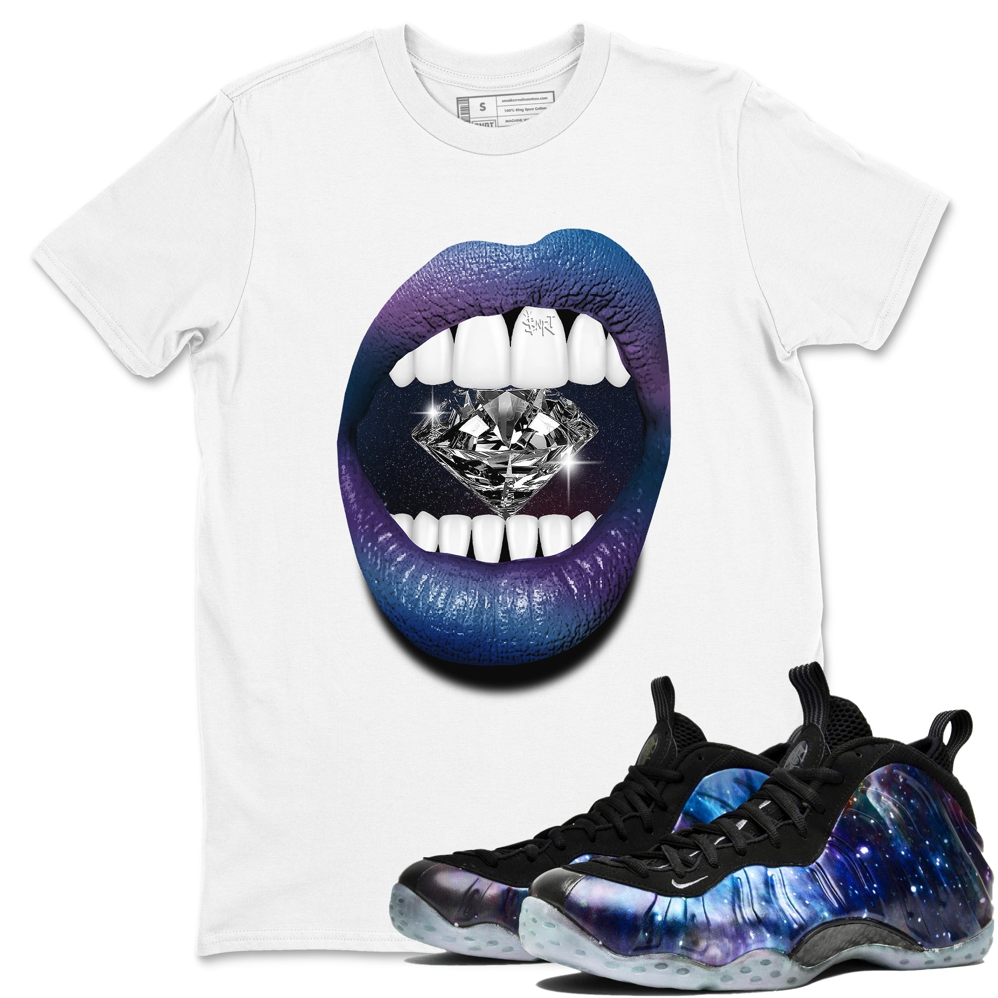 Lips Diamond snkmatch Tees - Air Foamposite One Galaxy