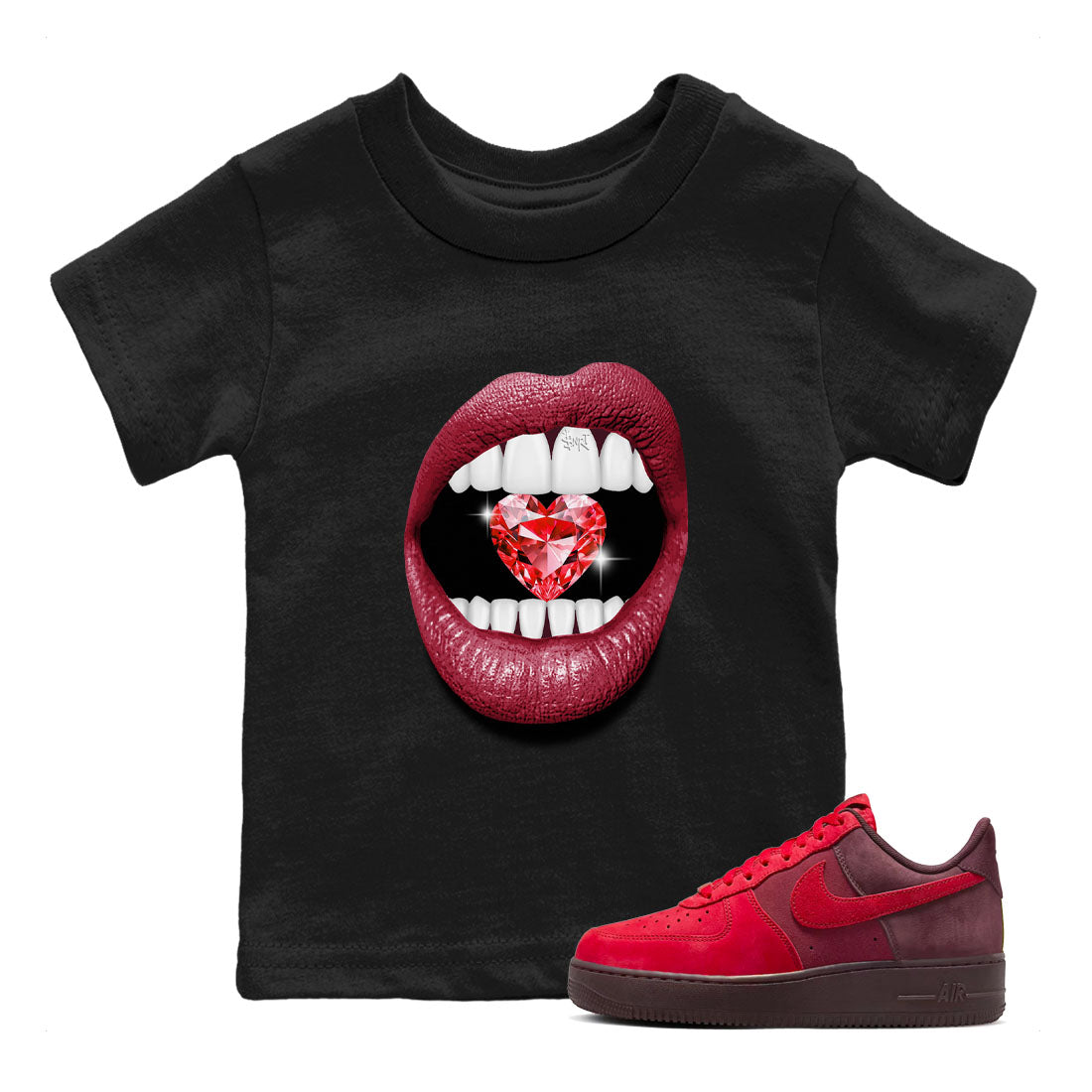 Lips Diamond snkmatch Tees Kids - Air Force 1 Layers Of Love