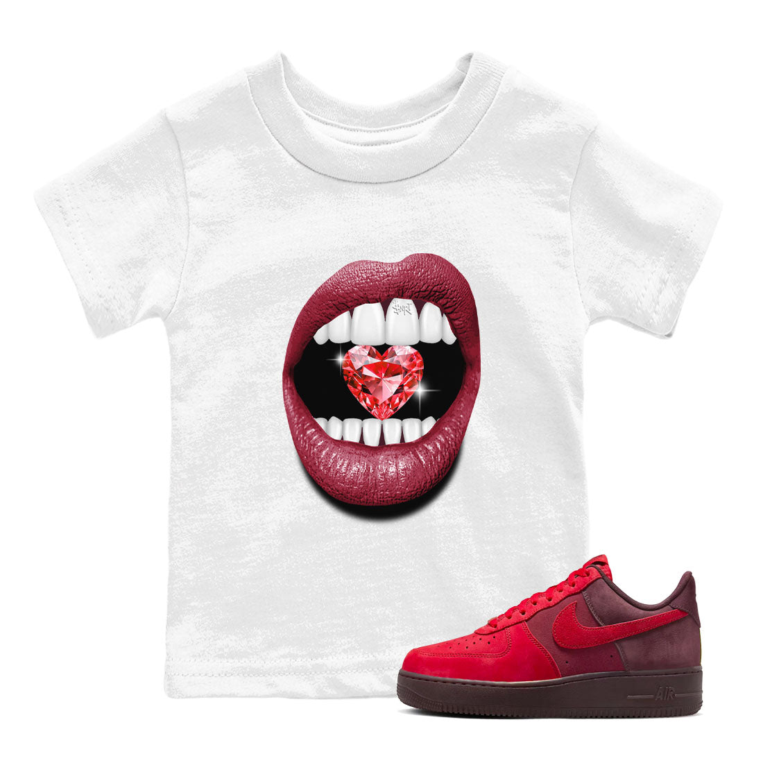 Lips Diamond snkmatch Tees Kids - Air Force 1 Layers Of Love