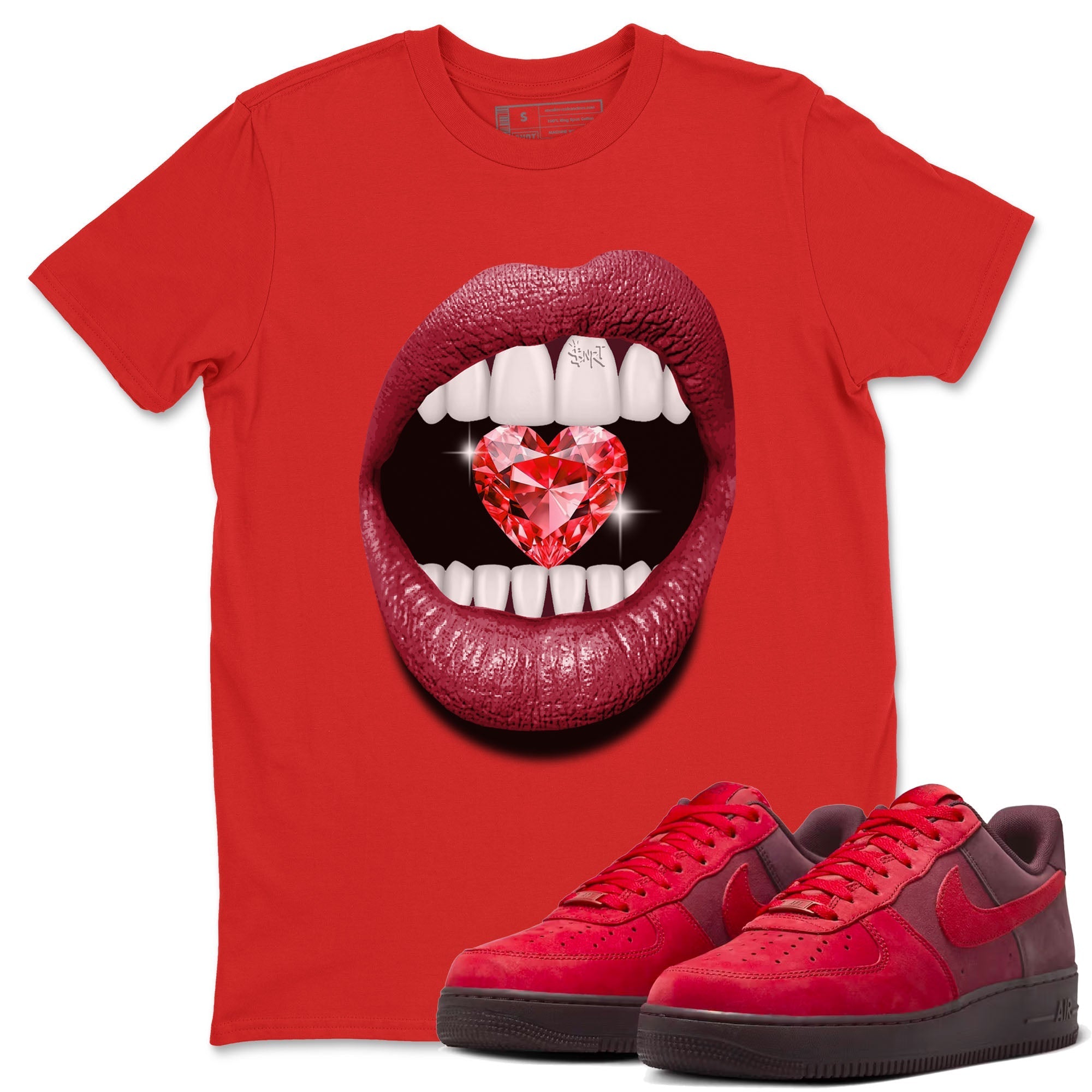 Lips Diamond snkmatch Tees - Air Force 1 Layers Of Love