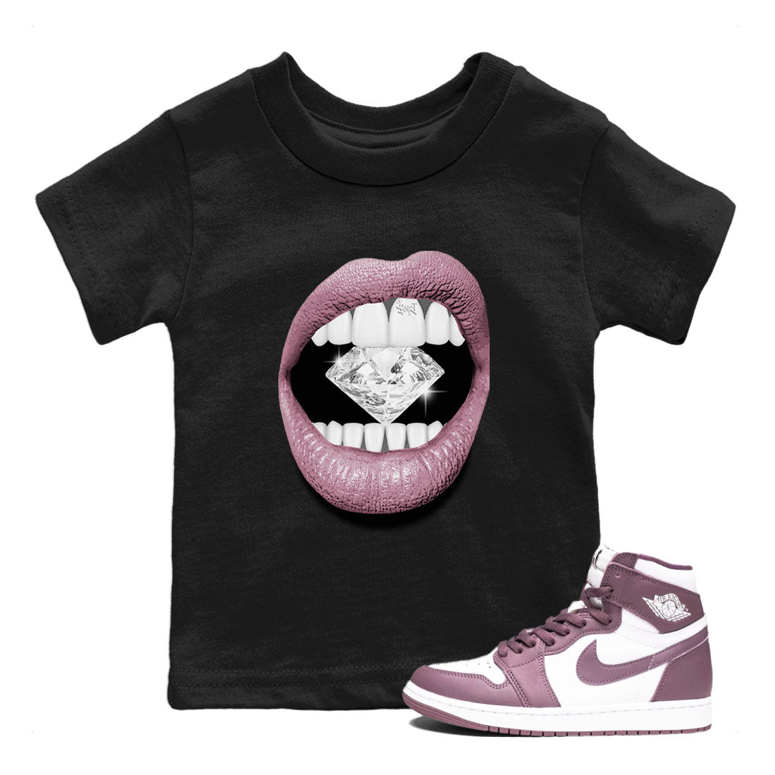 Lips Diamond snkmatch Tee Kids - Air Jordan 1 Mauve