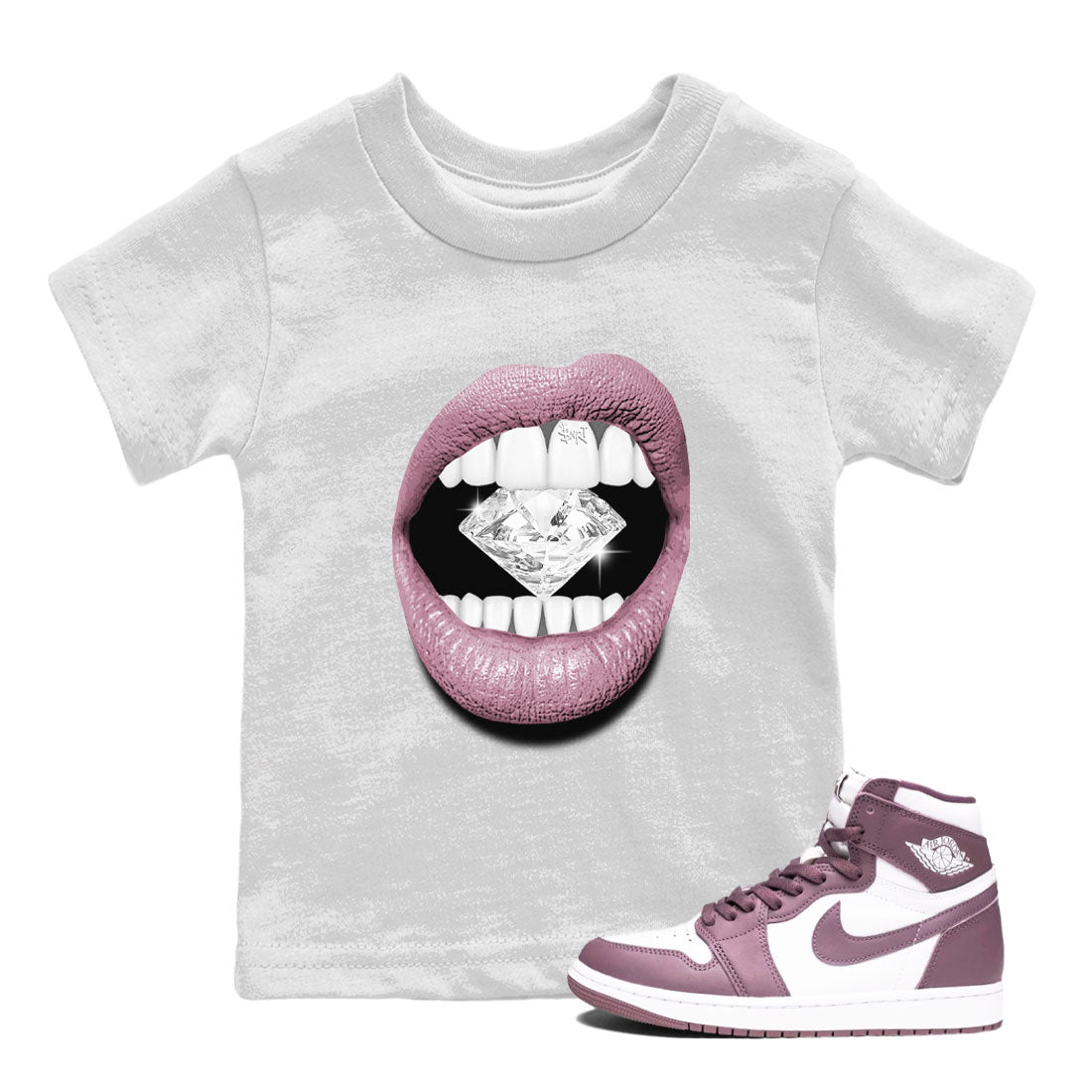 Lips Diamond snkmatch Tee Kids - Air Jordan 1 Mauve