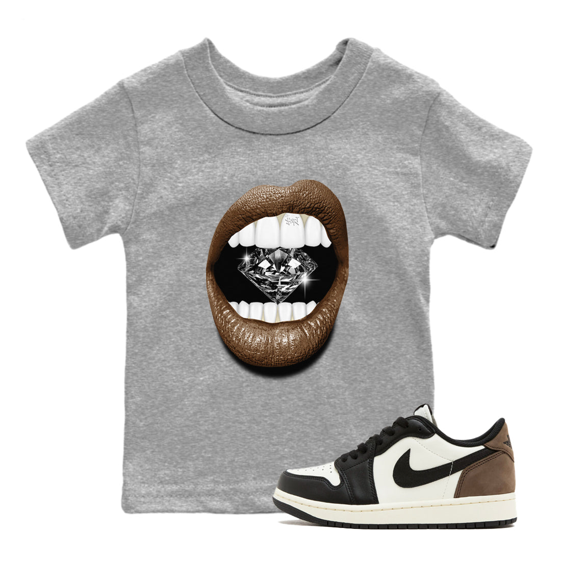 Lips Diamond snkmatch Tees Kids - Air Jordan 1 Mocha