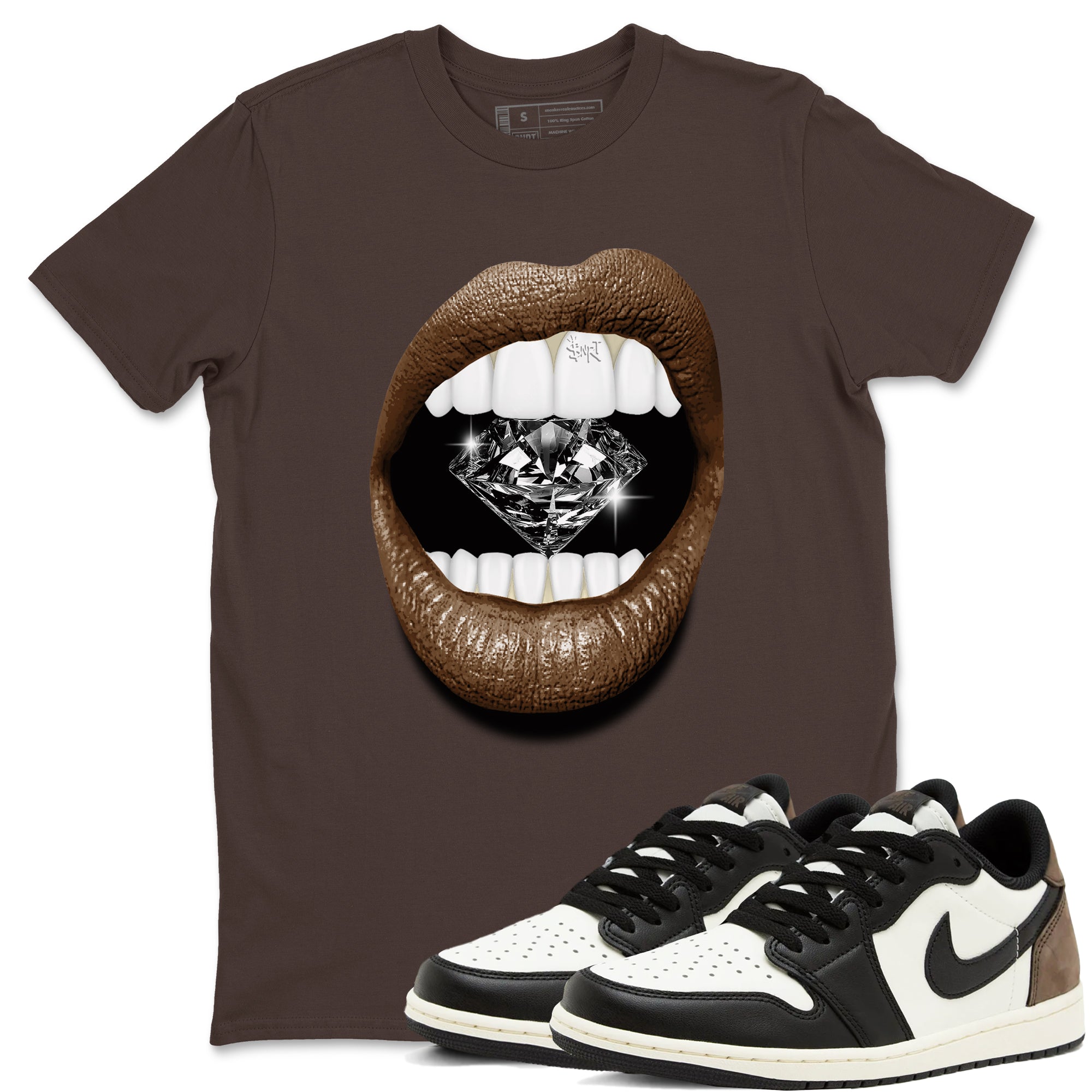 Lips Diamond snkmatch Tees - Air Jordan 1 Mocha