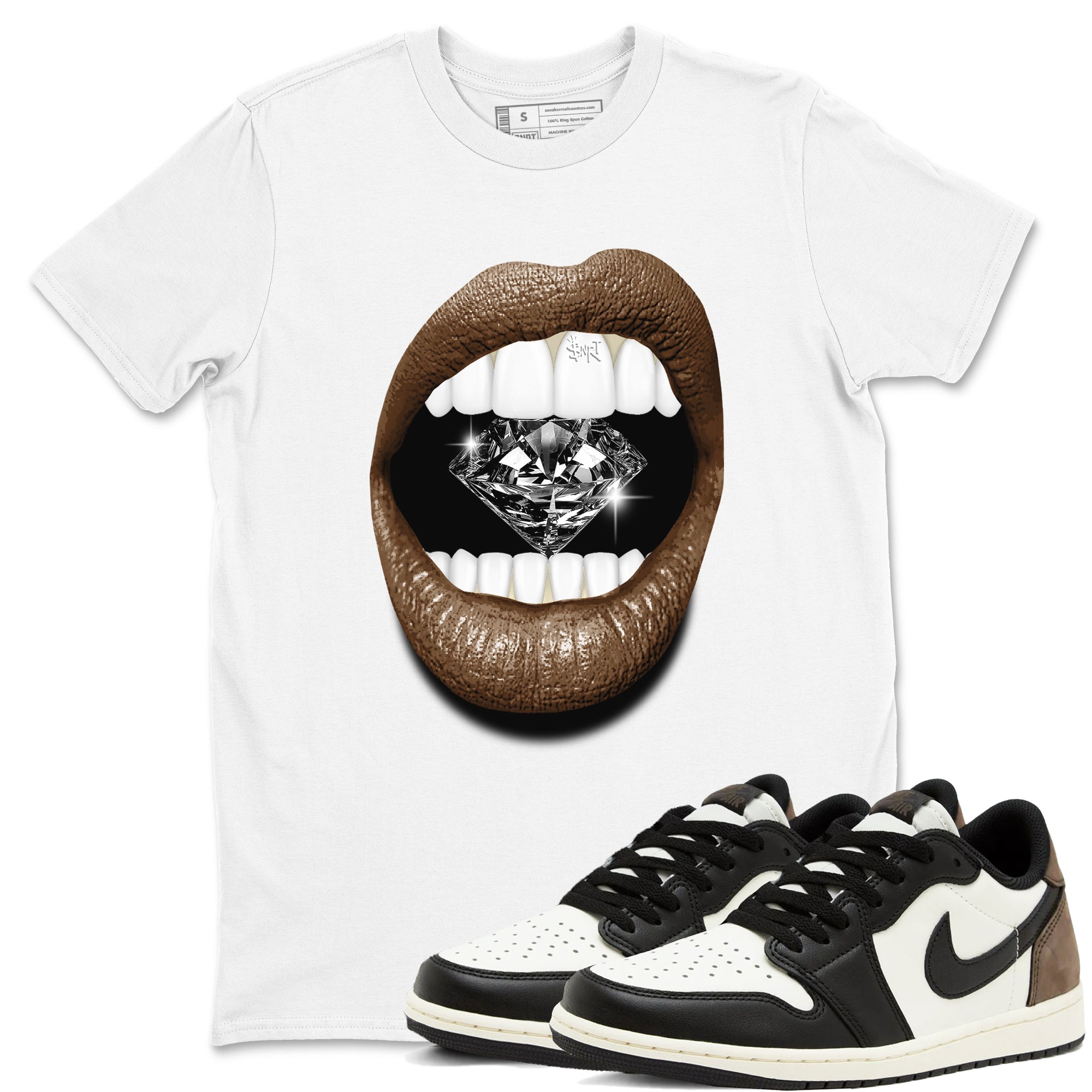 Lips Diamond snkmatch Tees - Air Jordan 1 Mocha
