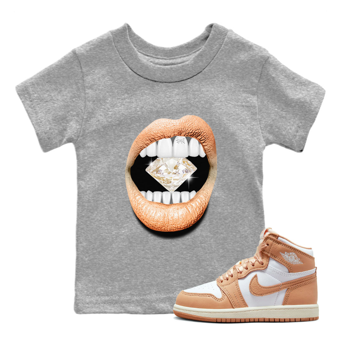 Lips Diamond snkmatch Tee Kids - Air Jordan 1 Praline