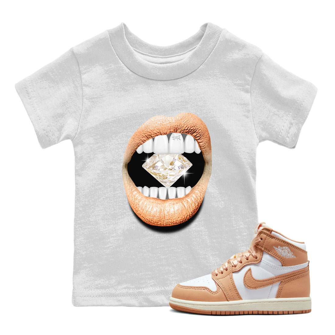 Lips Diamond snkmatch Tee Kids - Air Jordan 1 Praline