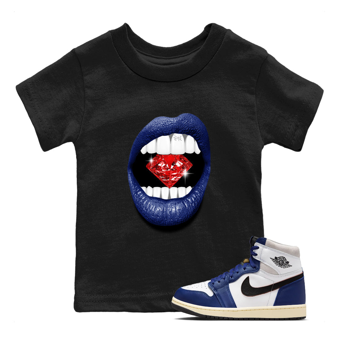 Lips Diamond snkmatch Tees Kids - Air Jordan 1 Rare Air