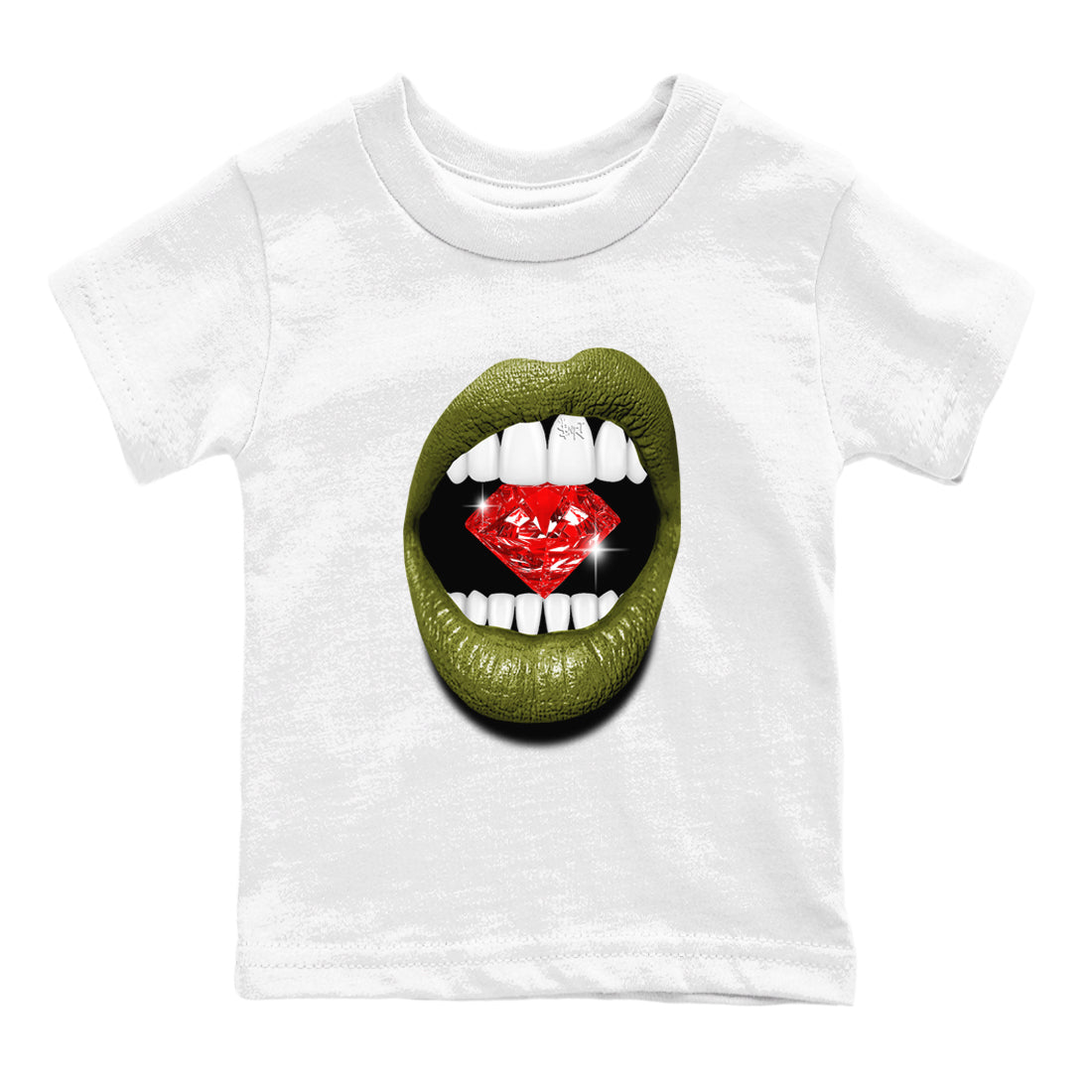 Lips Diamond snkmatch Tees Kids - Air Jordan 1 Travis Scott Medium Olive