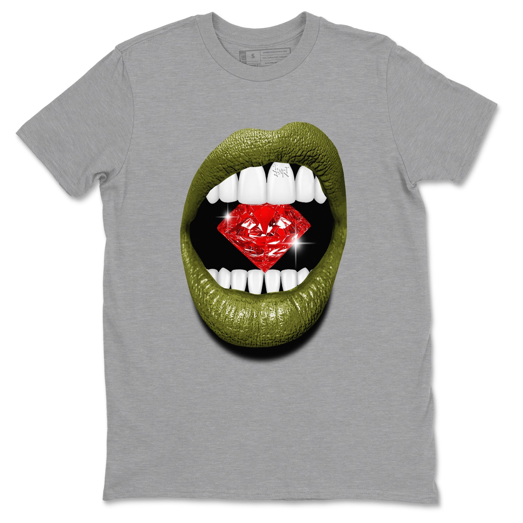 Lips Diamond snkmatch Tees - Air Jordan 1 Travis Scott Medium Olive