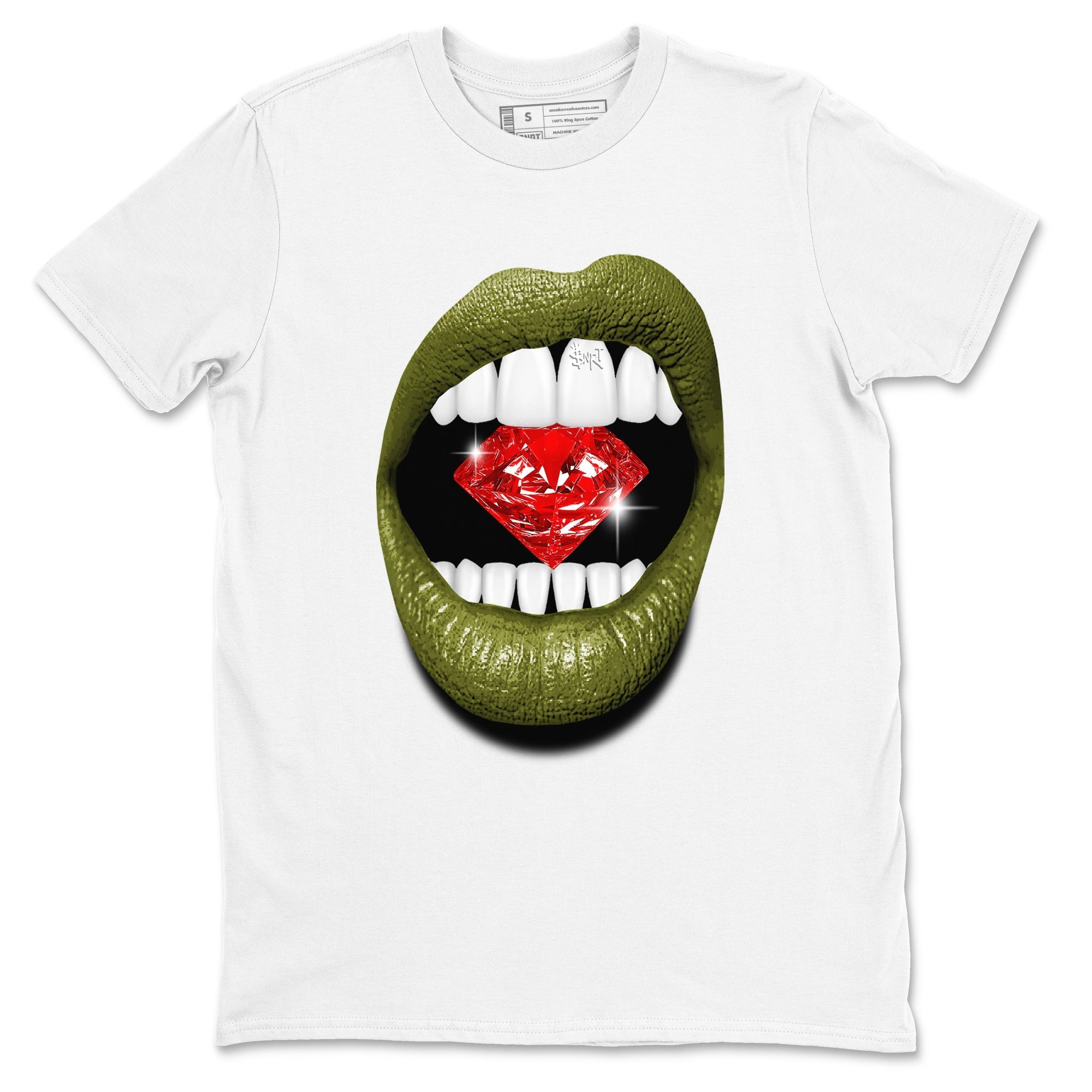 Lips Diamond snkmatch Tees - Air Jordan 1 Travis Scott Medium Olive