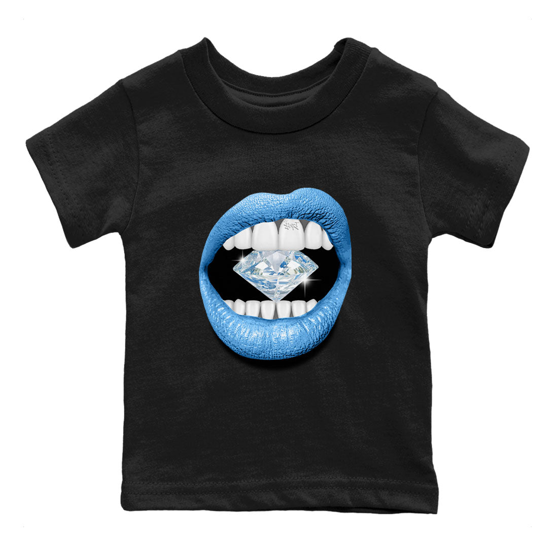 Lips Diamond Kids Tops - Air Jordan 1 UNC Toe