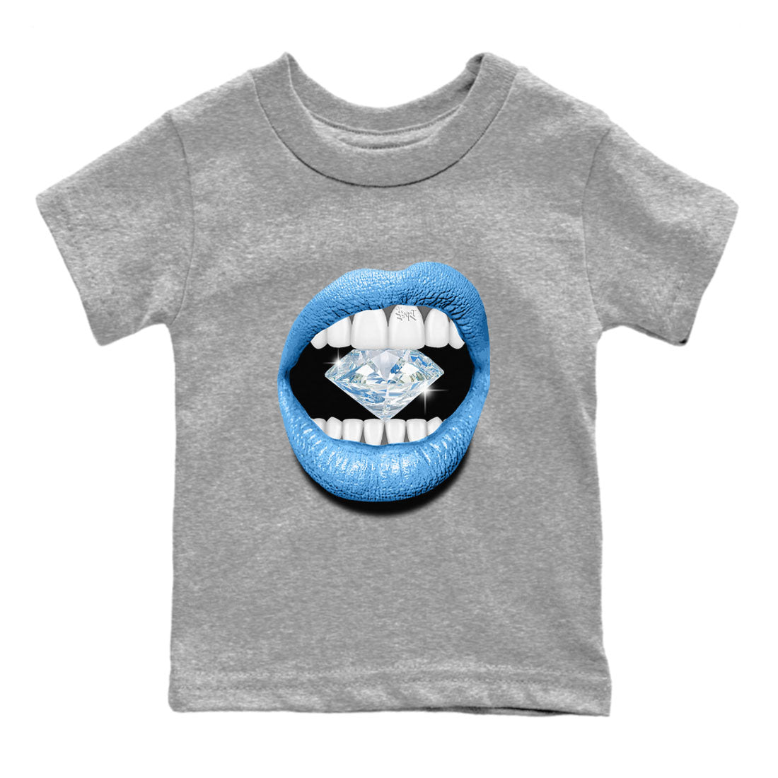 Lips Diamond Kids Tops - Air Jordan 1 UNC Toe