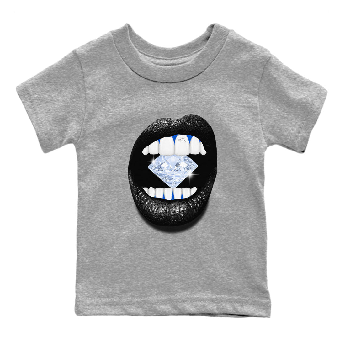 Lips Diamond snkmatch Tees Kids - Air Jordan 11 Black and Varsity Royal