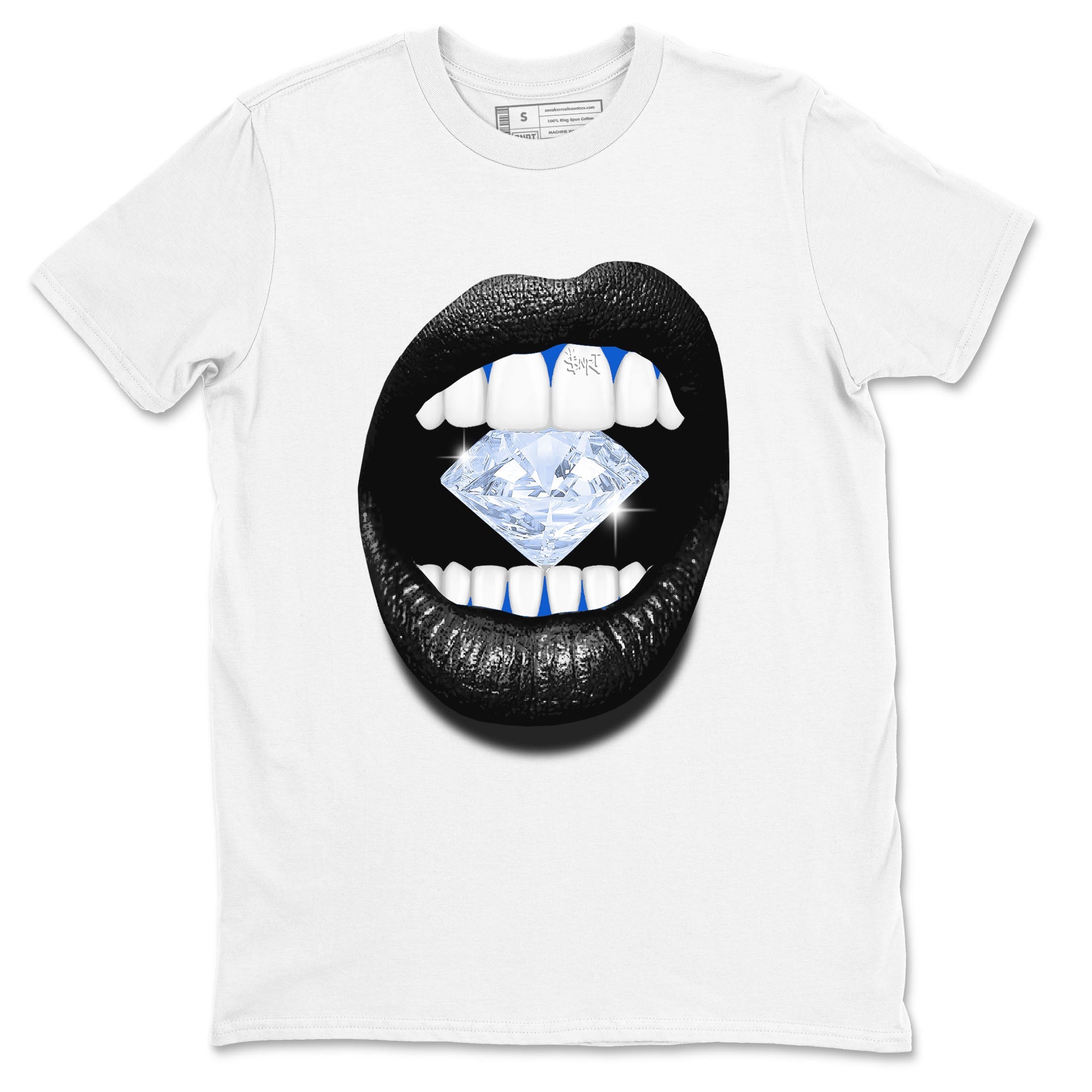 Lips Diamond snkmatch Tees - Air Jordan 11 Black and Varsity Royal