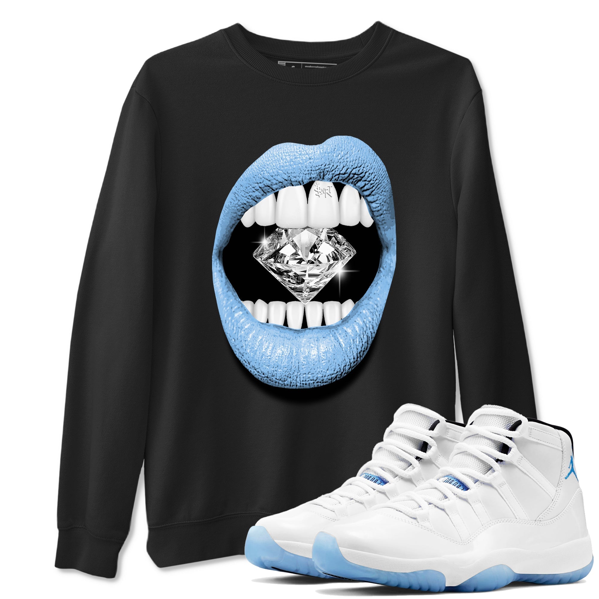 Lips Diamond snkmatch Tees - Air Jordan 11 Legend Blue