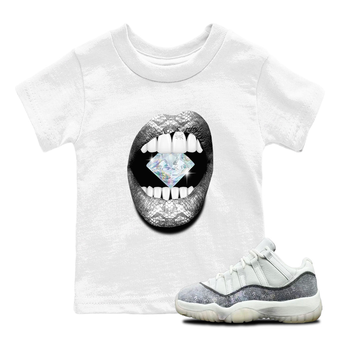 Lips Diamond snkmatch Tees Kids - Air Jordan 11 Year Of The Snake