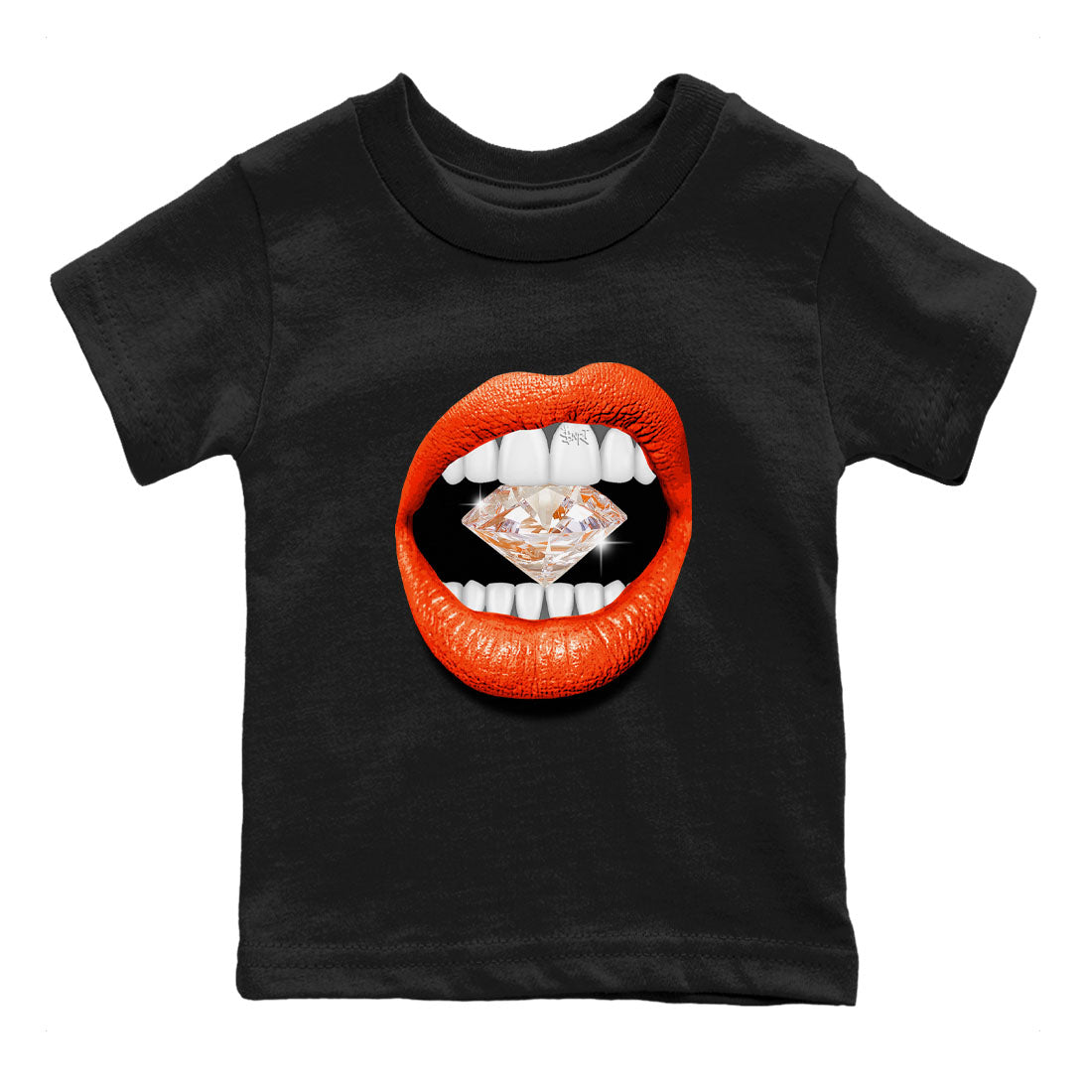 Lips Diamond Kids Tops - Air Jordan 12 Brilliant Orange