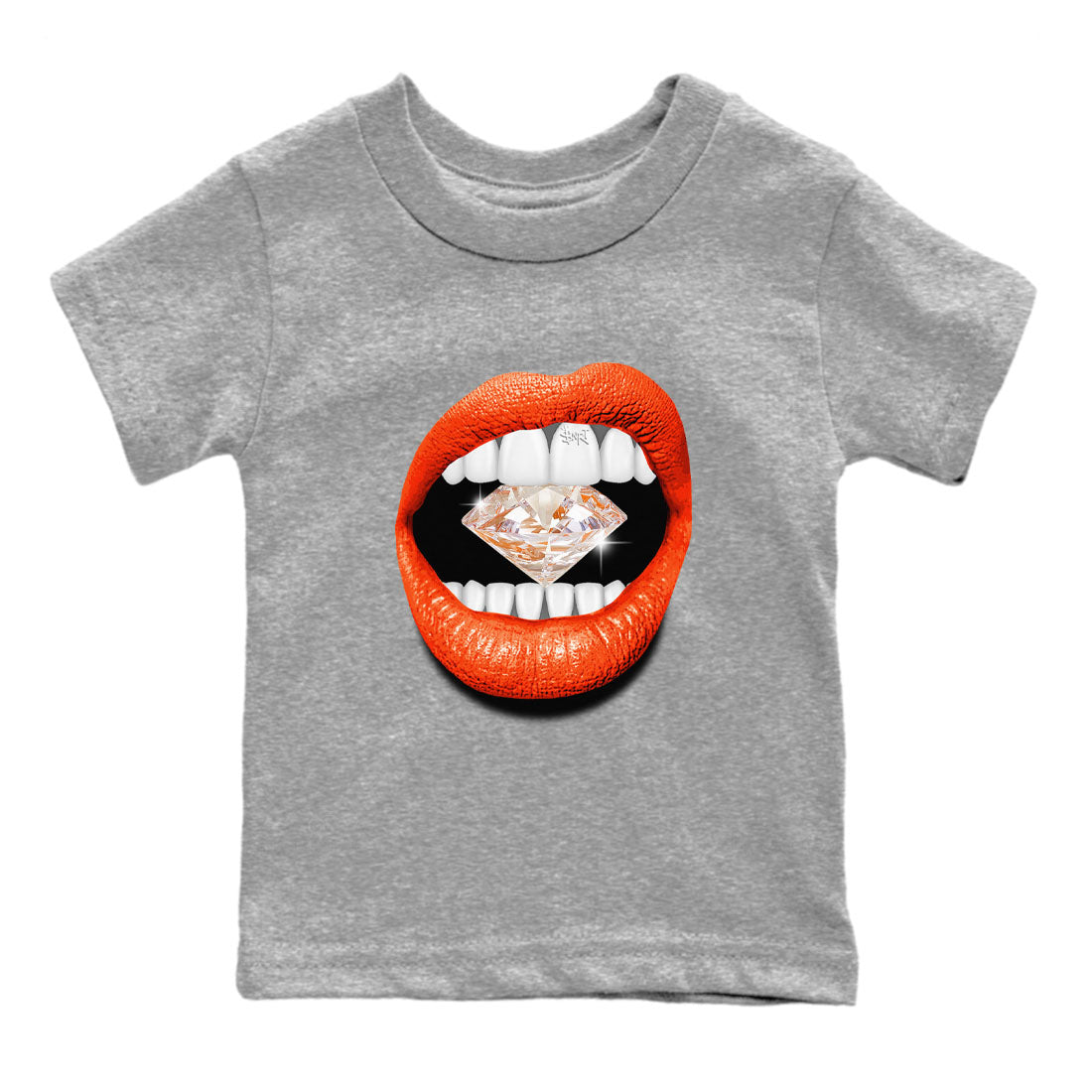 Lips Diamond Kids Tops - Air Jordan 12 Brilliant Orange