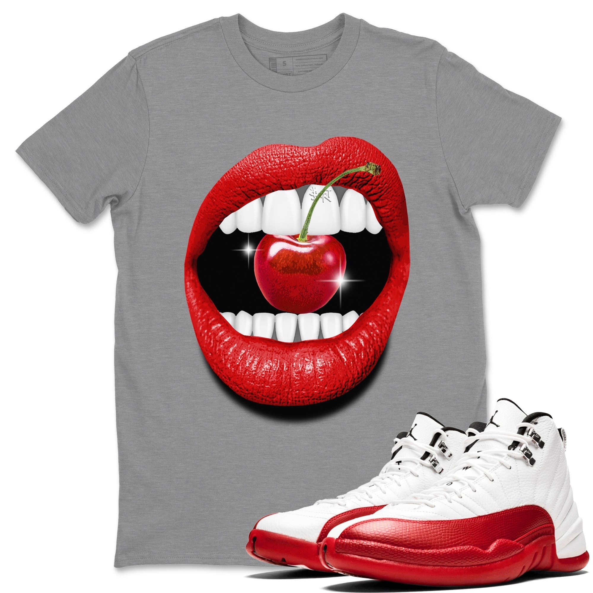 Lips Diamond Unisex Tops - Air Jordan 12 Cherry
